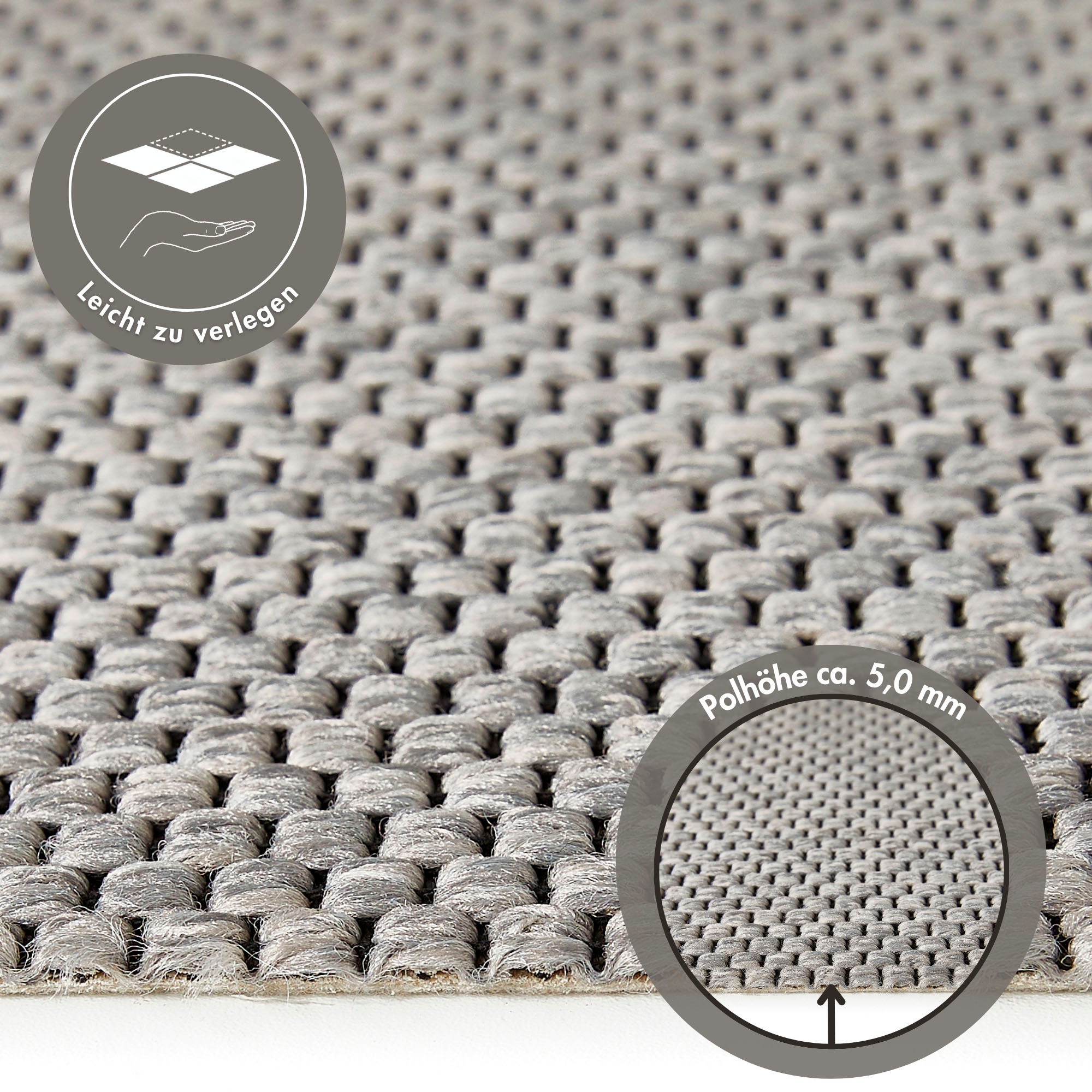 Andiamo Teppichboden »Odense, Made in Netherlands«, rechteckig, 8 mm Höhe, meliert, Breite 400 cm, mit Wabenstruktur, strapazierfähig & robust