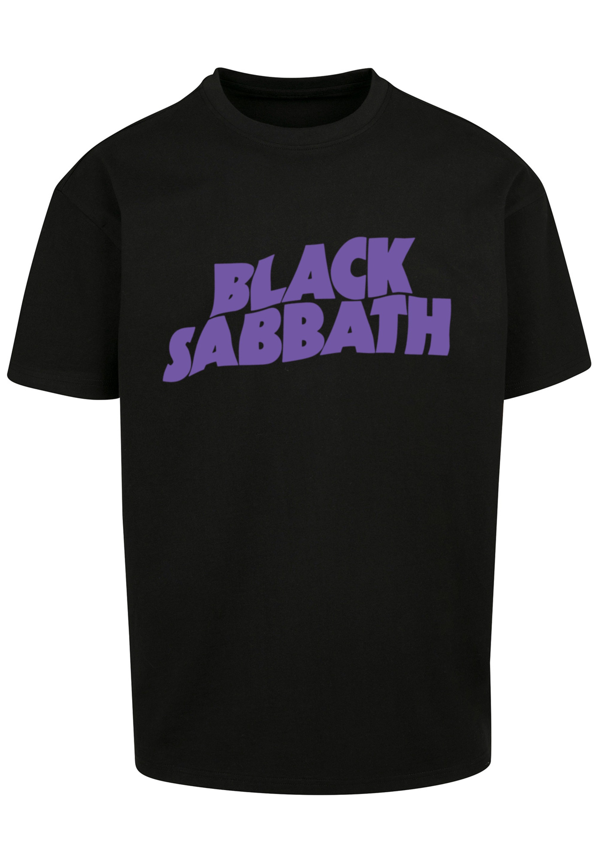 F4NT4STIC T-Shirt »Black Sabbath Heavy Metal Band Wavy Logo Black«, Print