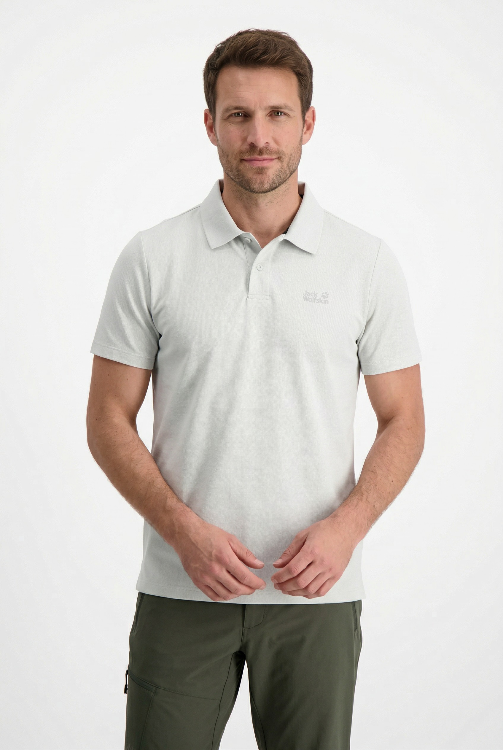 Jack Wolfskin Poloshirt "ESSENTIAL POLO M" mit Polokragen, aus Baumwolle, atmungsaktiv, Kurzarm, normale Länge