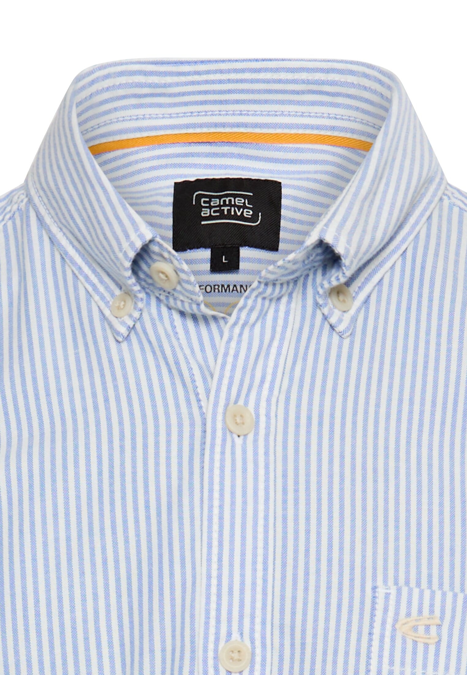 camel active Streifenhemd Langarm, mit Button-Down-Kragen