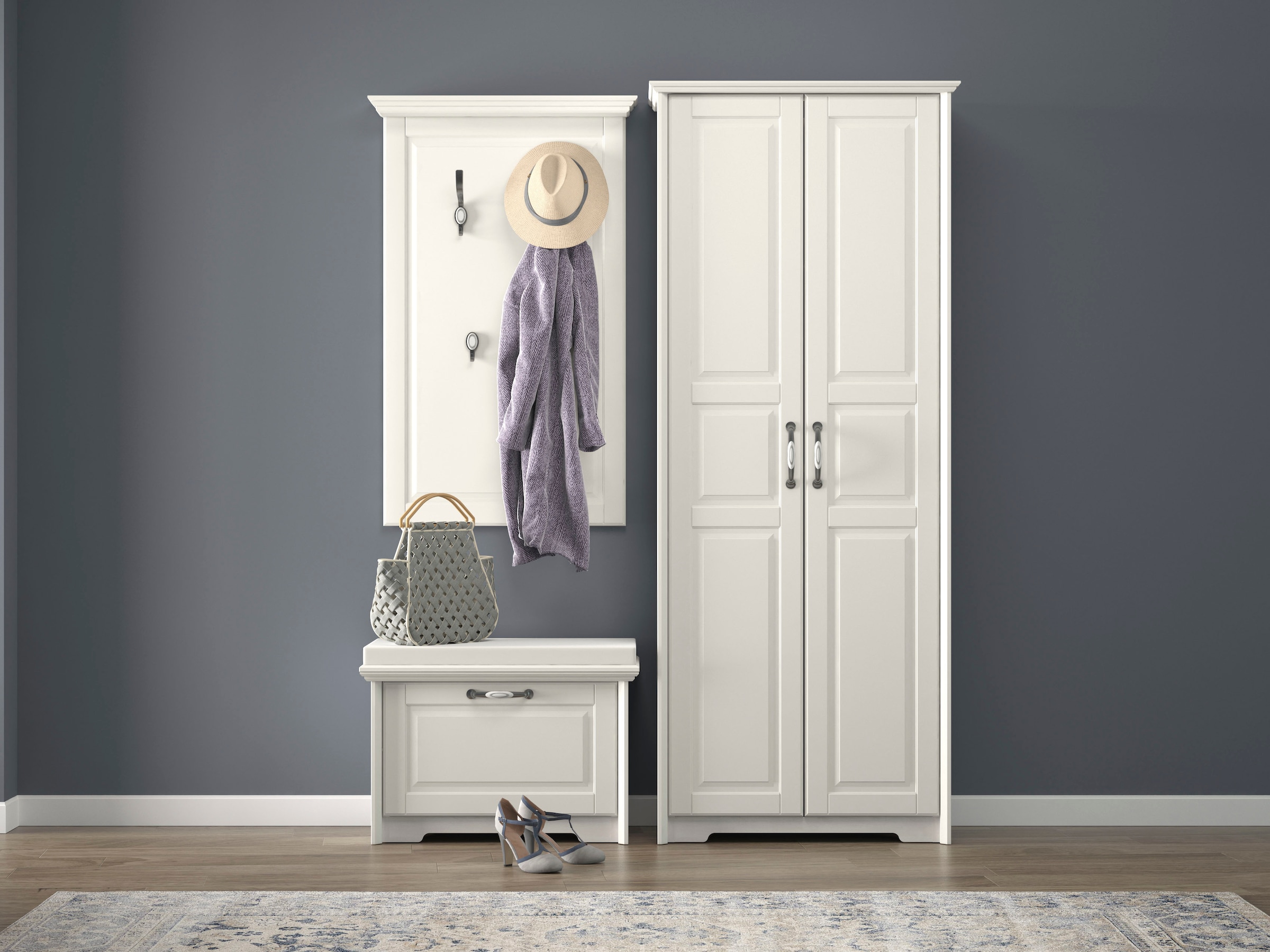Home affaire Garderobenschrank »Evergreen«, UV lackiert, mit  Soft-Close-Funktion und ausziehbarer Kleiderstange | BAUR