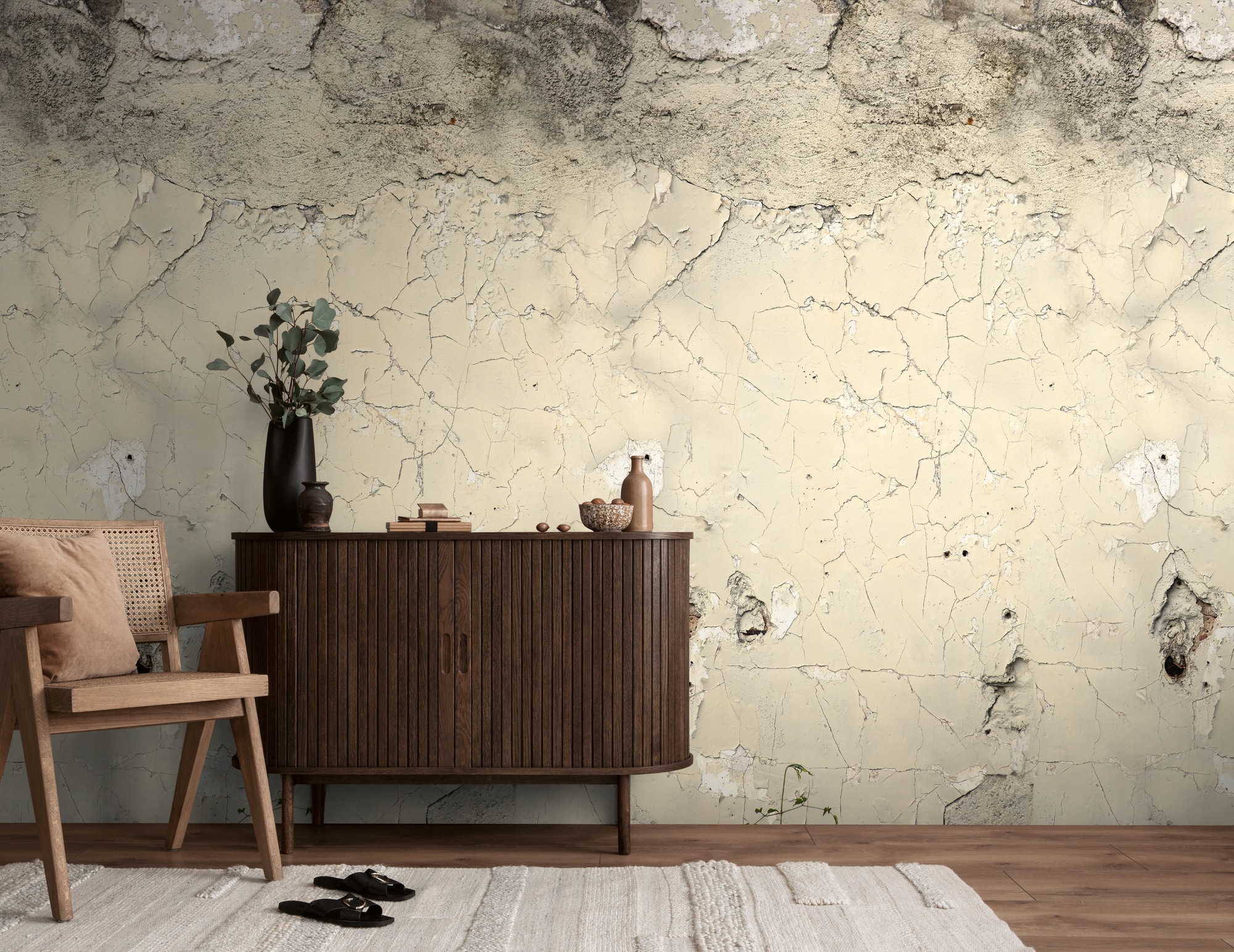 living walls Fototapete "The Wall 4 Structures – Plastische Betonwand Vlies-Fototapete" Steinoptik matt naturalistisch leicht strukturiert Plastische Betonwand mit markanter 3D-Wirkung