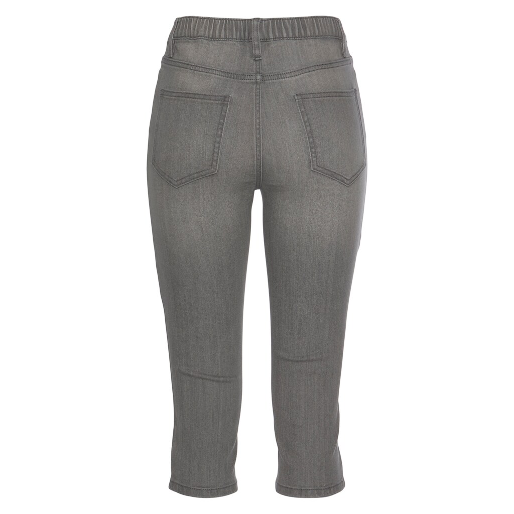 Damenmode Jeans Flashlights Caprijeans, (Packung, 2er-Pack), High Waist black + grey-used