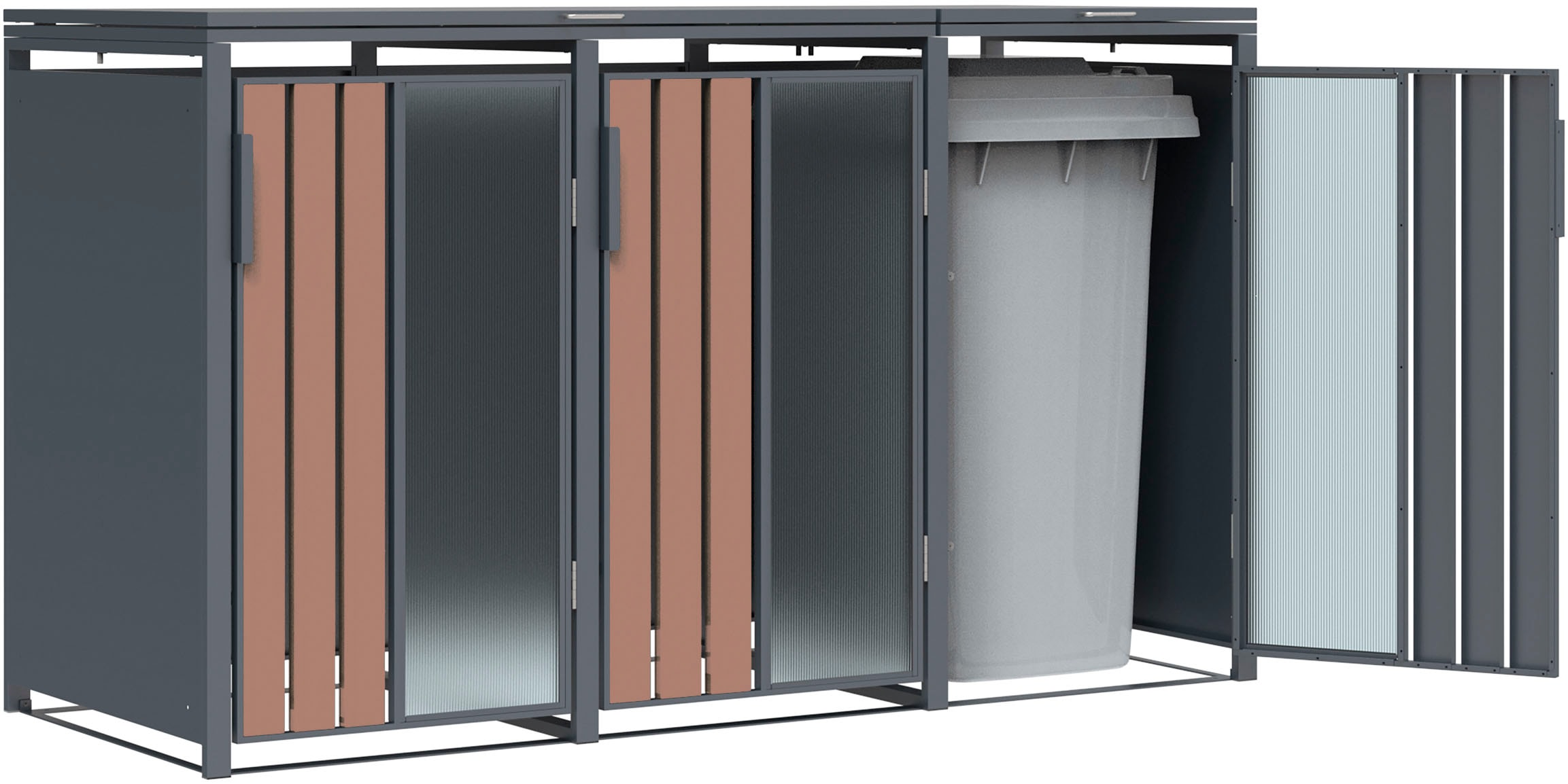 WESTMANN Mülltonnenbox »Status 3« BxTxH: 198x80x116 cm, für 3x240 L Mülltonnen