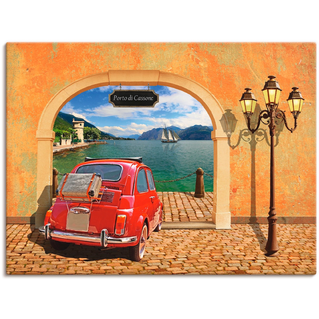 Artland Wandbild »Kleiner italienischer Hafen«, Auto, (1 St.)