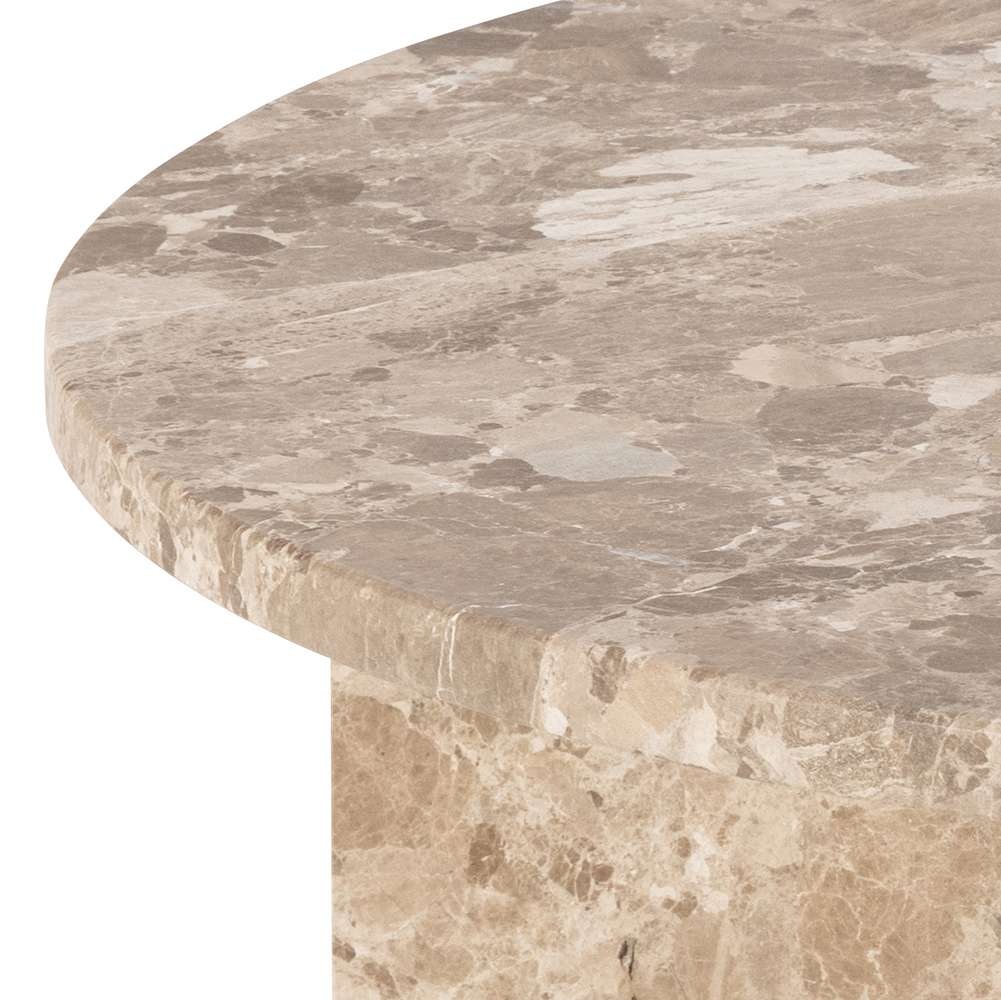 ACTONA GROUP Couchtisch »Vega«, Couchtisch, und V-förmig Gestell matt Latte lackiert Marmor, Ø90x42 cm