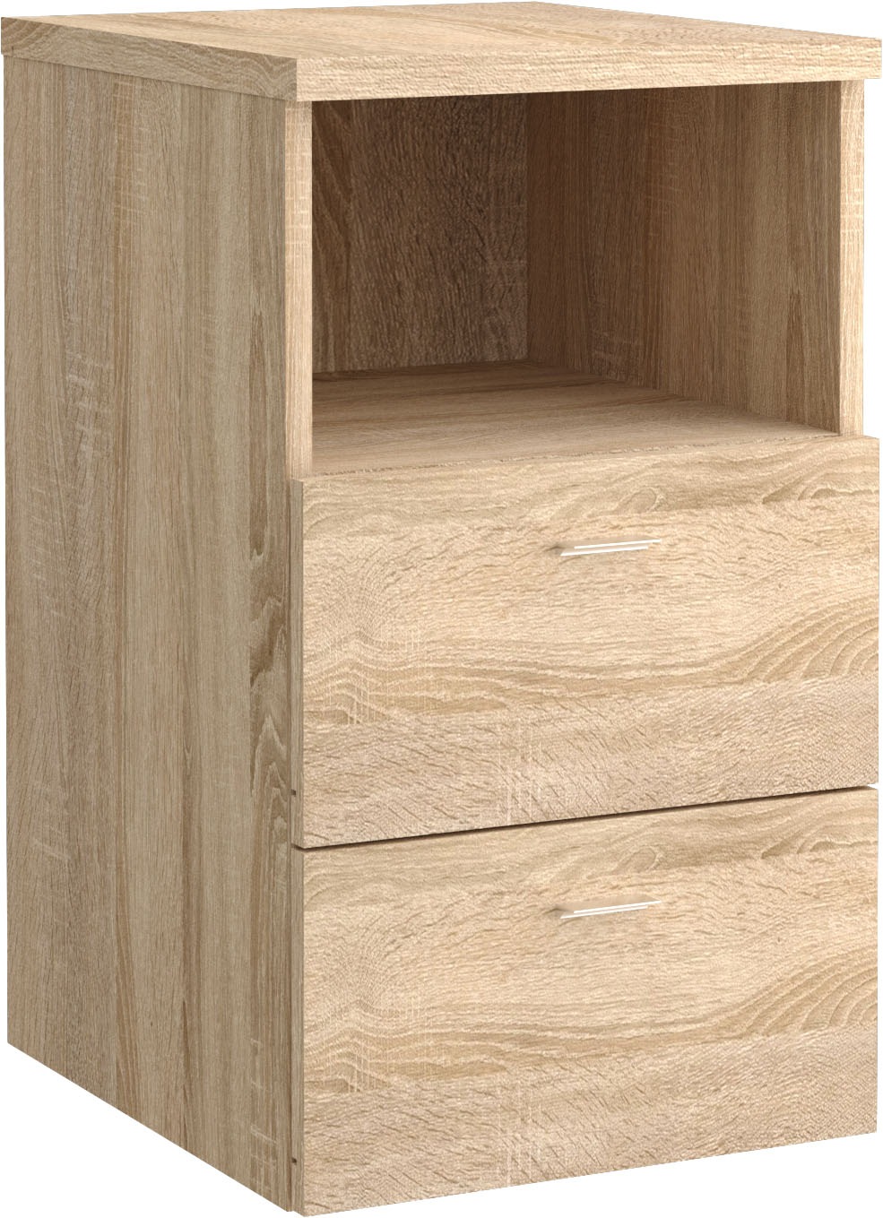 IRONCK Nachttisch Modern – Mit 2 Schubladen, Offenem Fach & Versteckter Ablage, Beistelltisch Aus Holzoptik, 38,1x40,1x60 Cm, Weiß