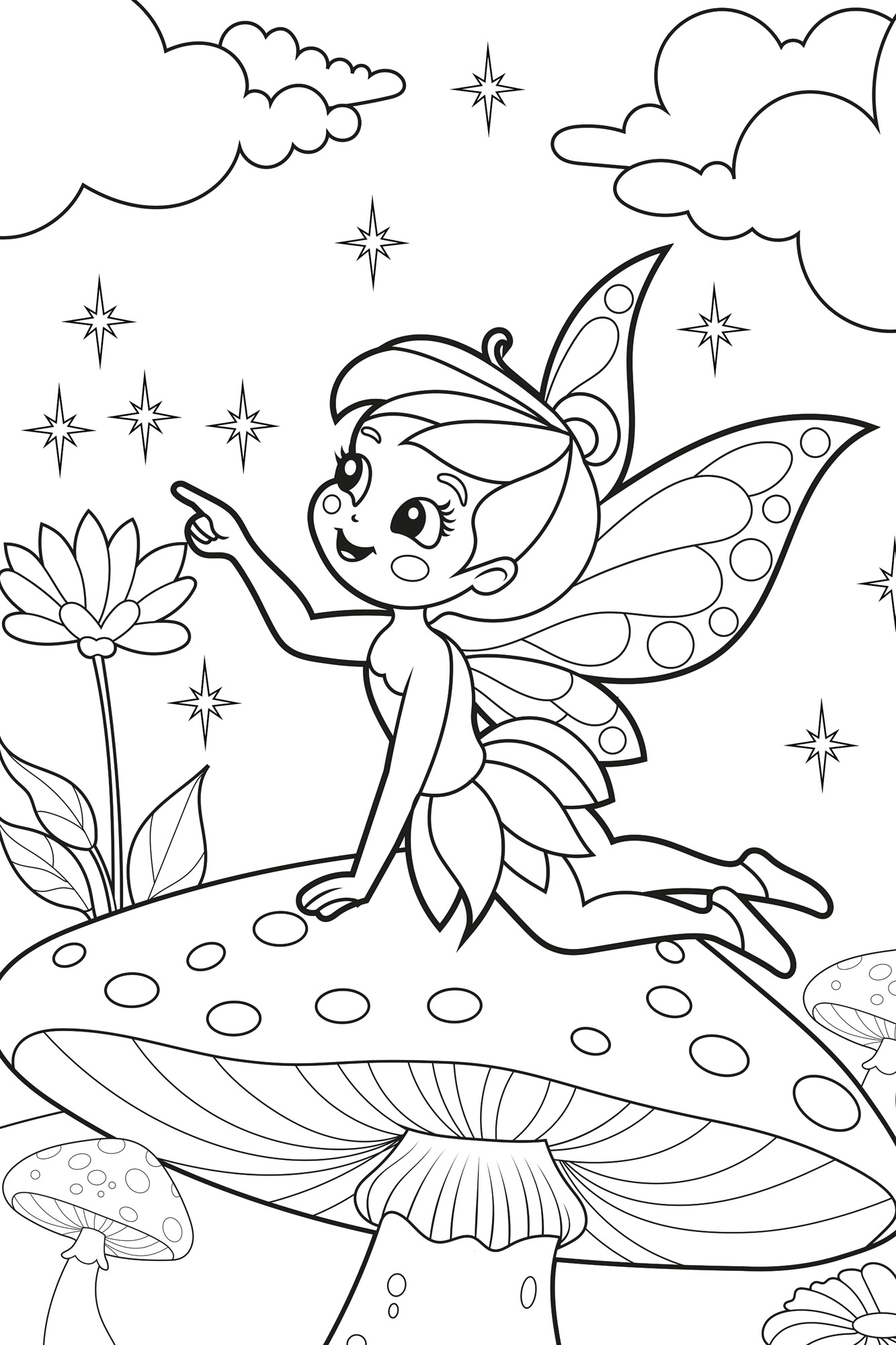 queence Bild "Elfe auf Fliegenpilz" Blumen  Blumenbilder  Blätter  Blätterb günstig online kaufen