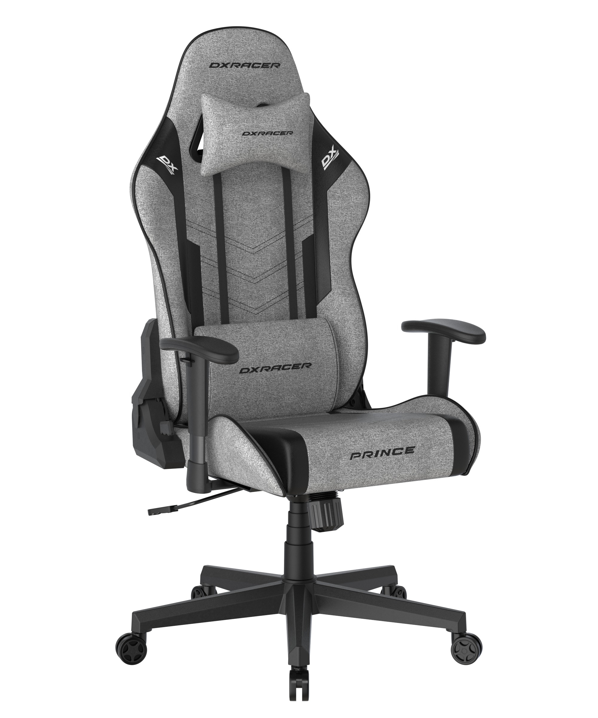DXRacer Gaming-Stuhl »Prince Gaming Chair Regular L, Stoff, PVC, grau schwarz«