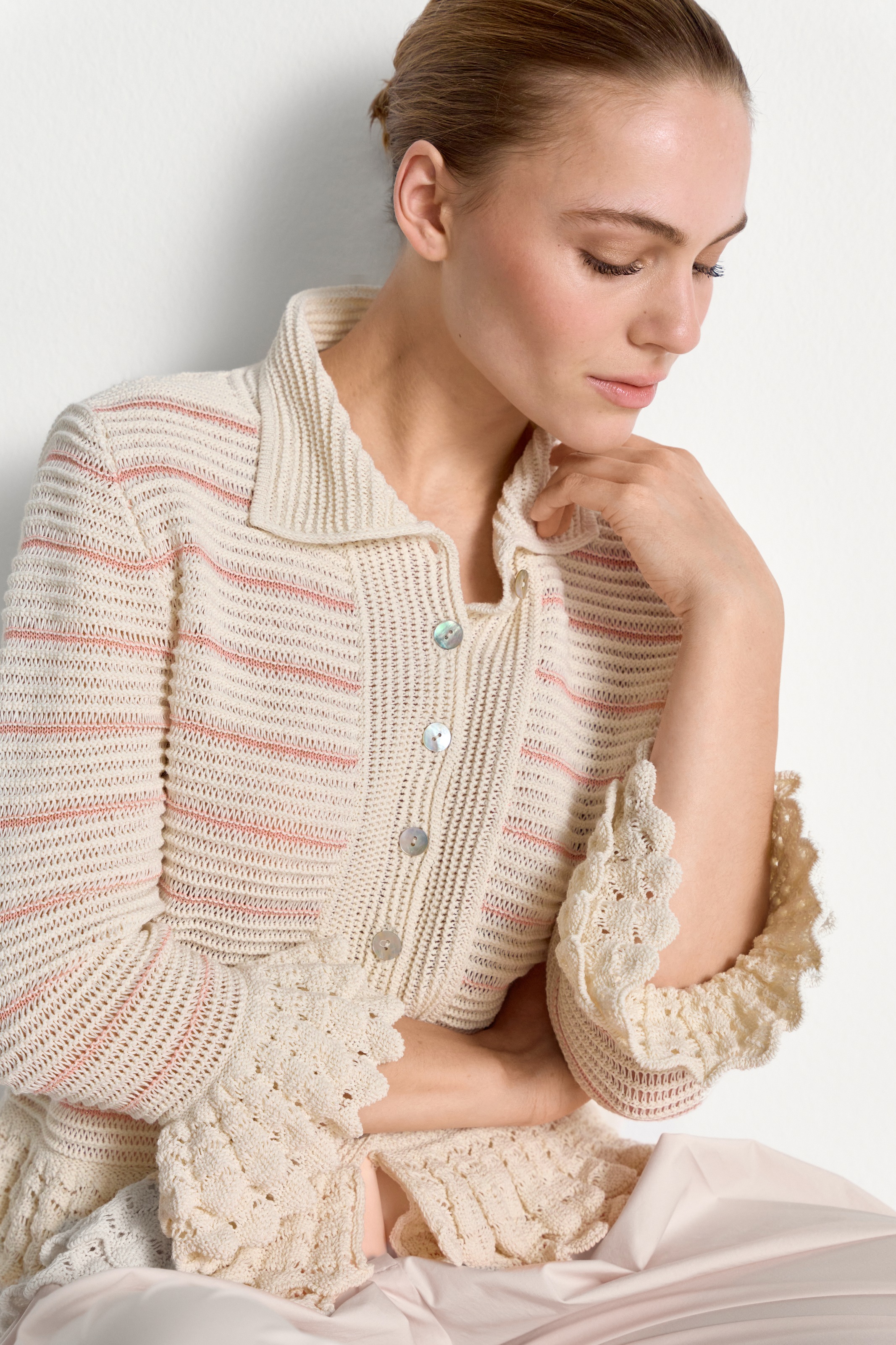 RICHROYAL Strickjacke Regular fit mit Spitzendetails günstig online kaufen