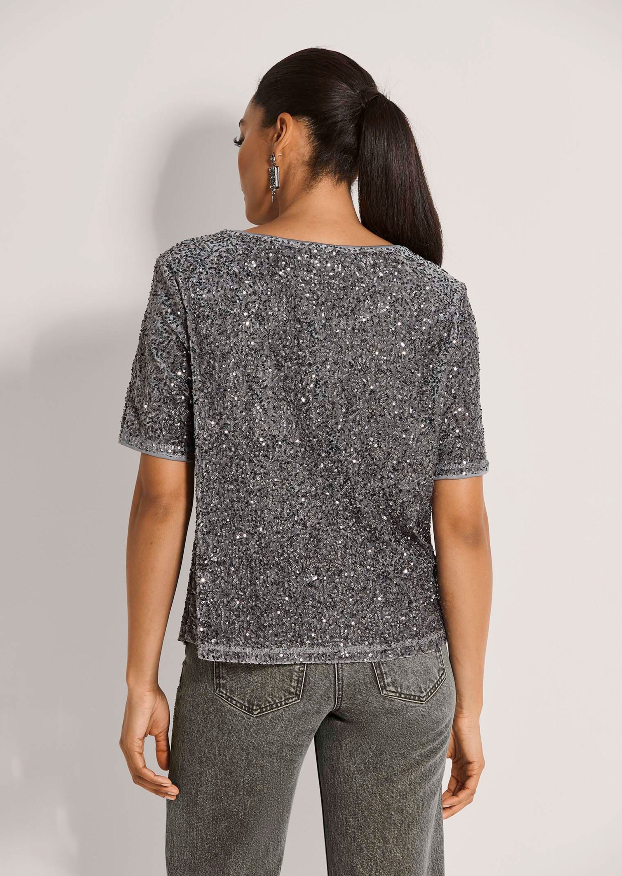 MADELEINE Kurzarmshirt »Shirt Paillettenshirt mit Halbarm«