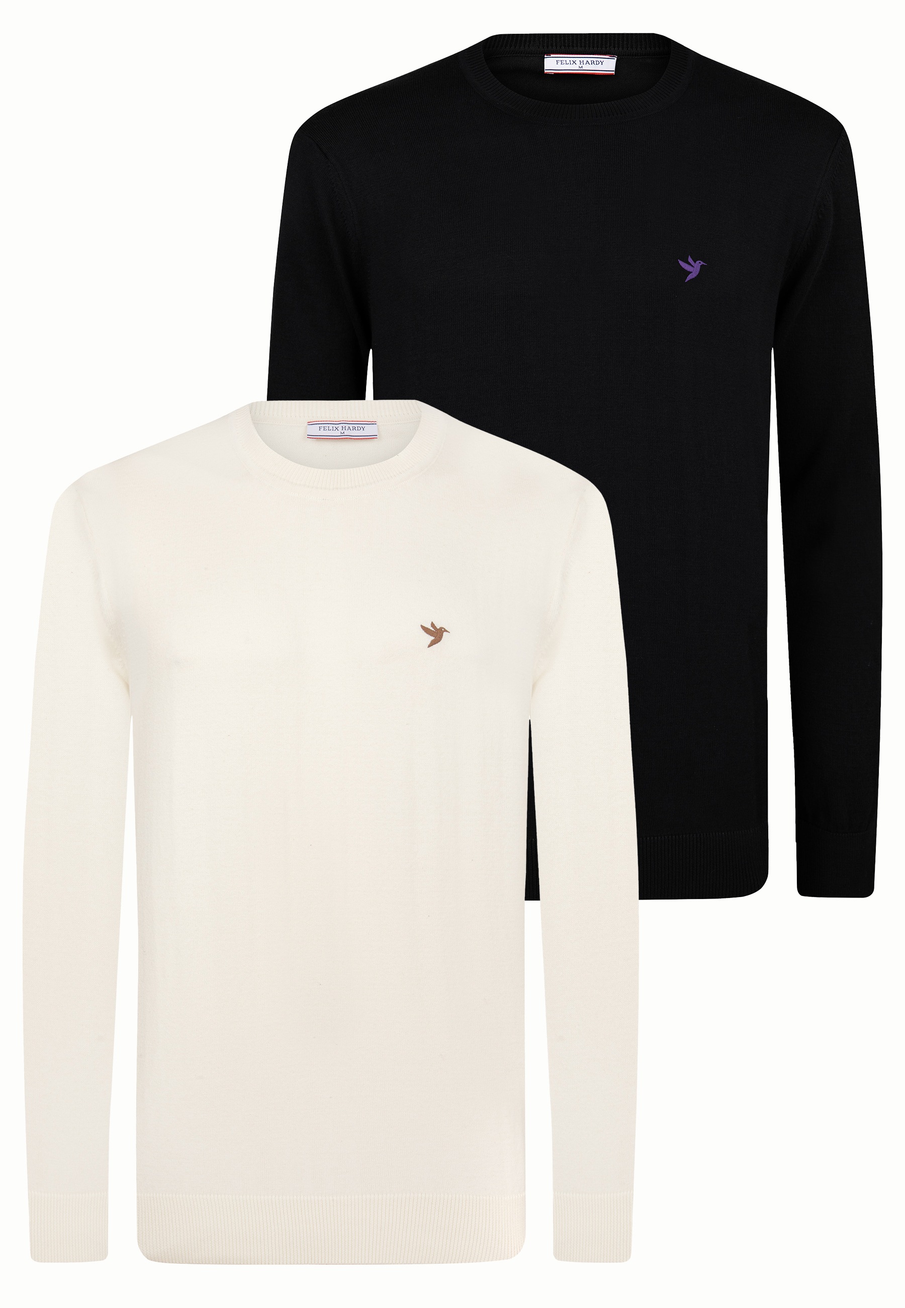 Felix Hardy Rundhalspullover "Pullover mit Rundhalsausschnitt 2er-Pack" Set