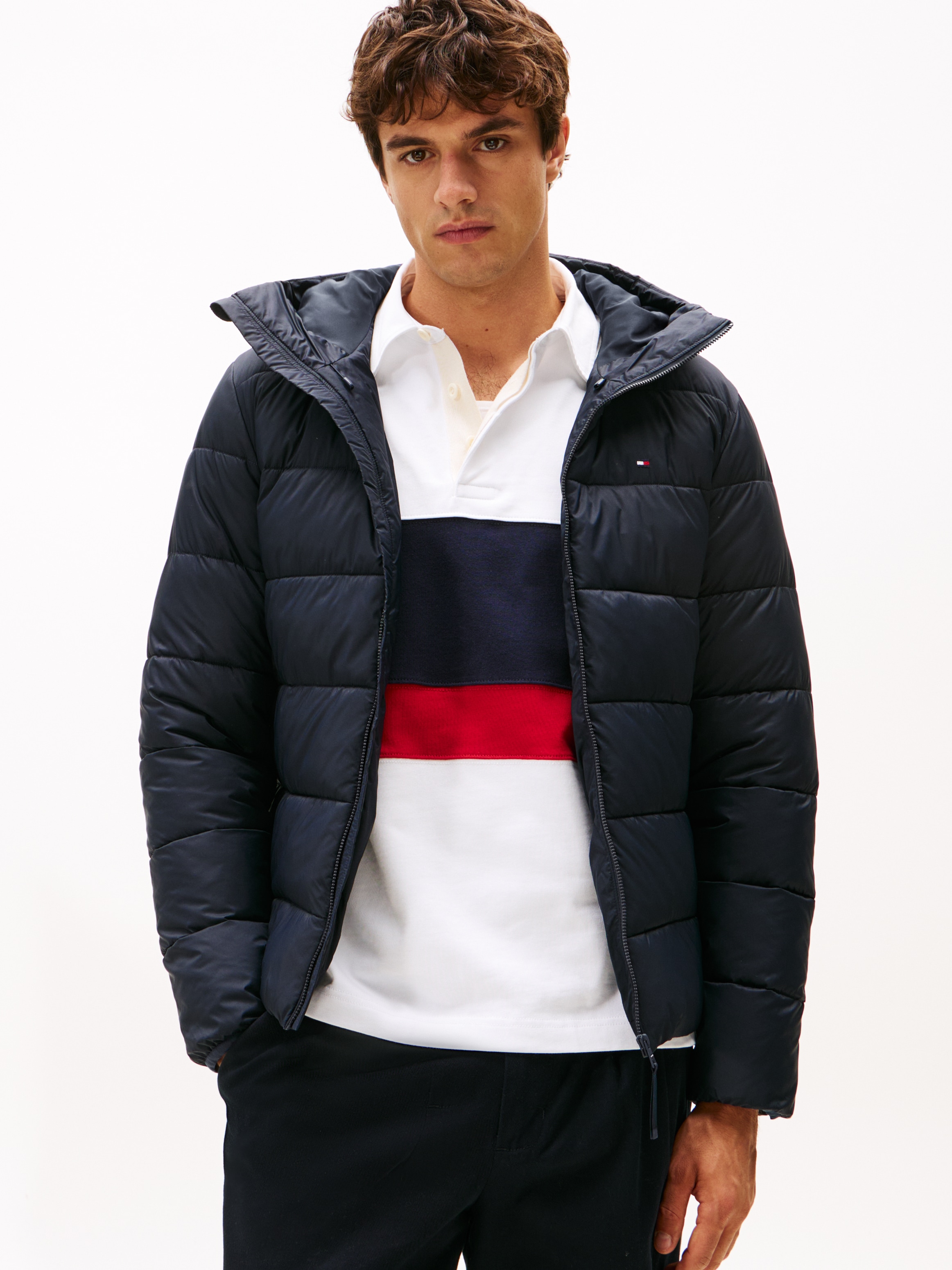 Tommy Hilfiger Steppjacke "MID WEIGHT HOODED JACKET", mit Kapuze, Winterjac günstig online kaufen