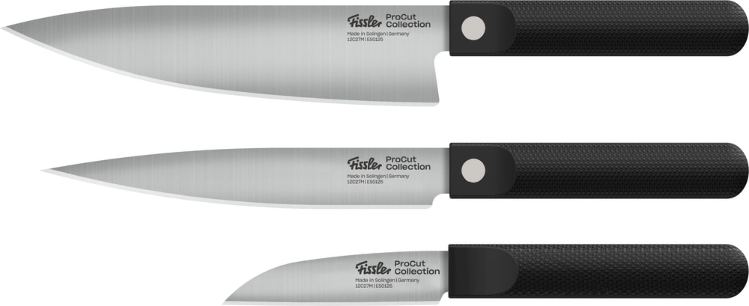 Fissler Messer-Set "ProcCut Collection" Made in Germany, handgeschliffen, 12C27M Spezialmesserstahl