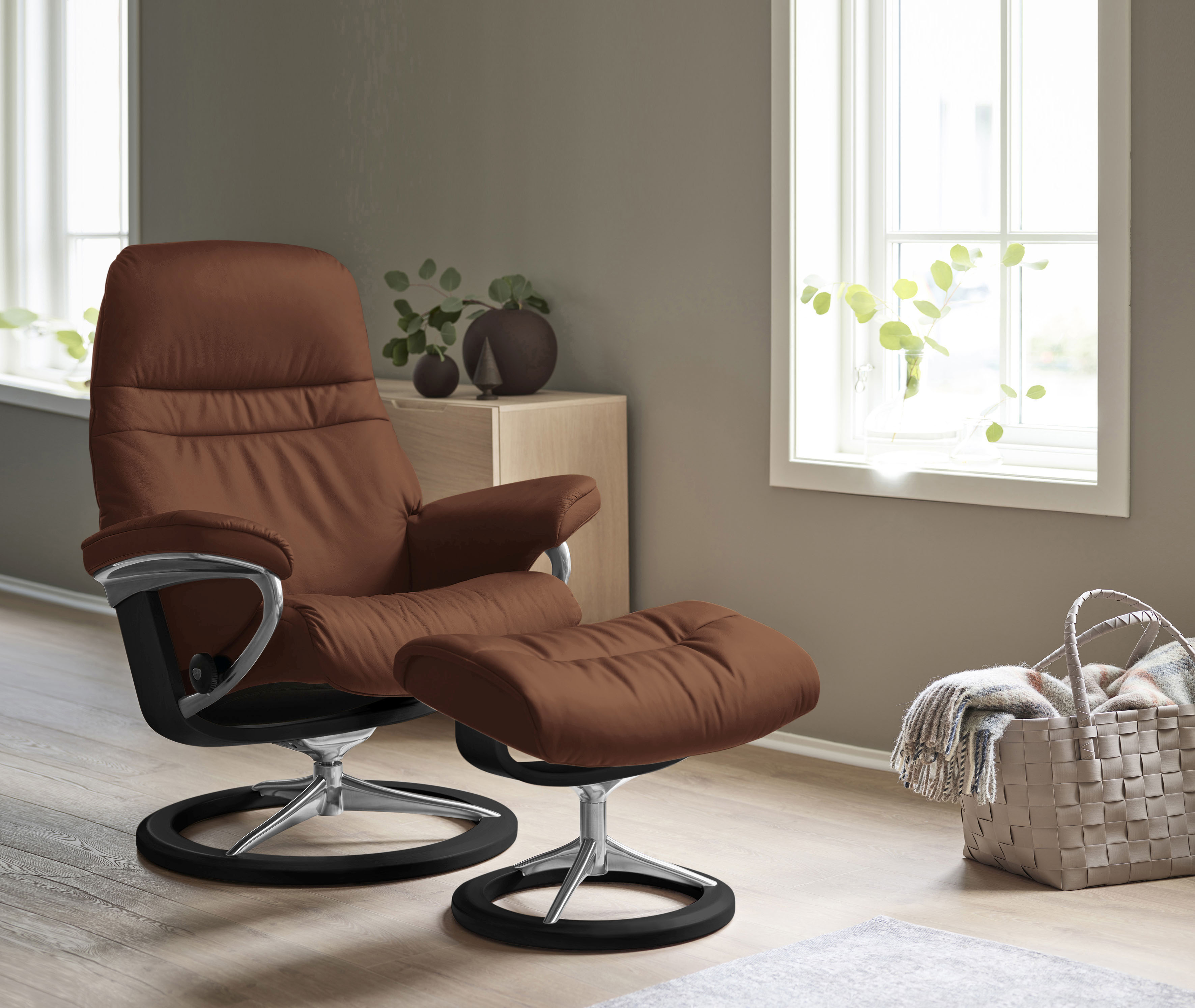 Stressless Fußhocker "Sunrise" mit Signature Base, Gestell Schwarz