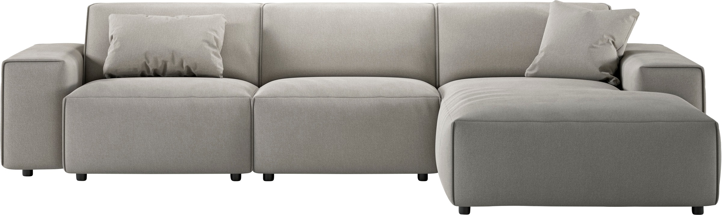 Ecksofa HOME AFFAIRE "Glimminge auch in Breitcord, Feincord, Bouclé + Easy care-Bezug", grau (hellgrau), B:294cm H:71cm T:191cm, 100% Polyester, Sofas, Ecksofa, L-Form, Breite 294, Zierkissen 2