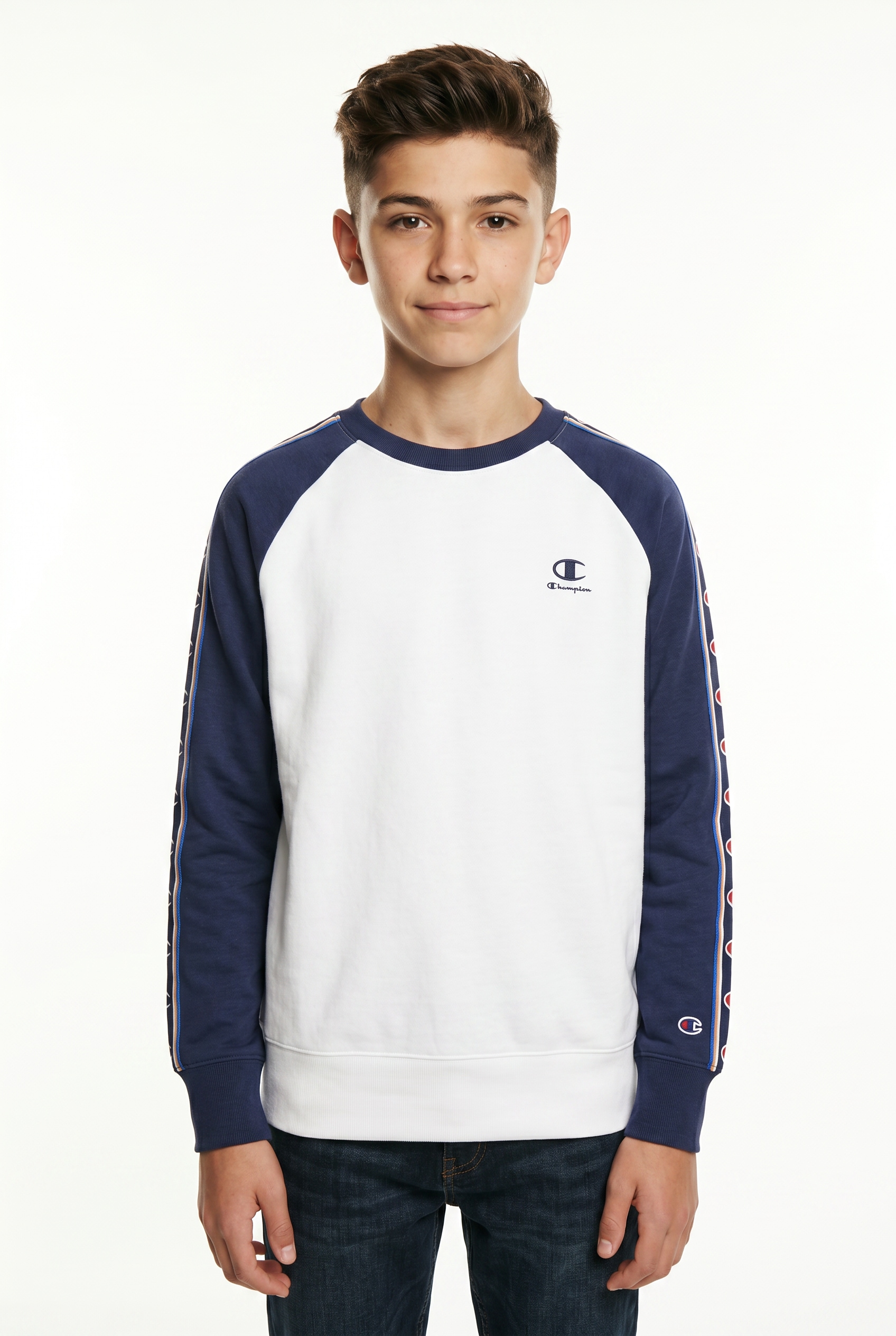 Champion Sweatshirt "Sports-inspired Terry Hoodie with Tape detailing", für Kinder geeignet, aus Baumwolle und Polyester
