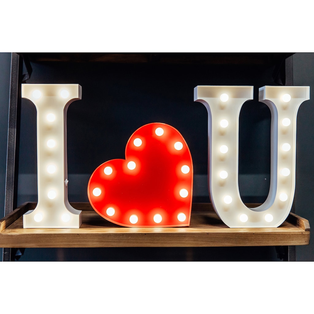 MARQUEE LIGHTS LED Dekolicht »Heart«, 12 flammig-flammig