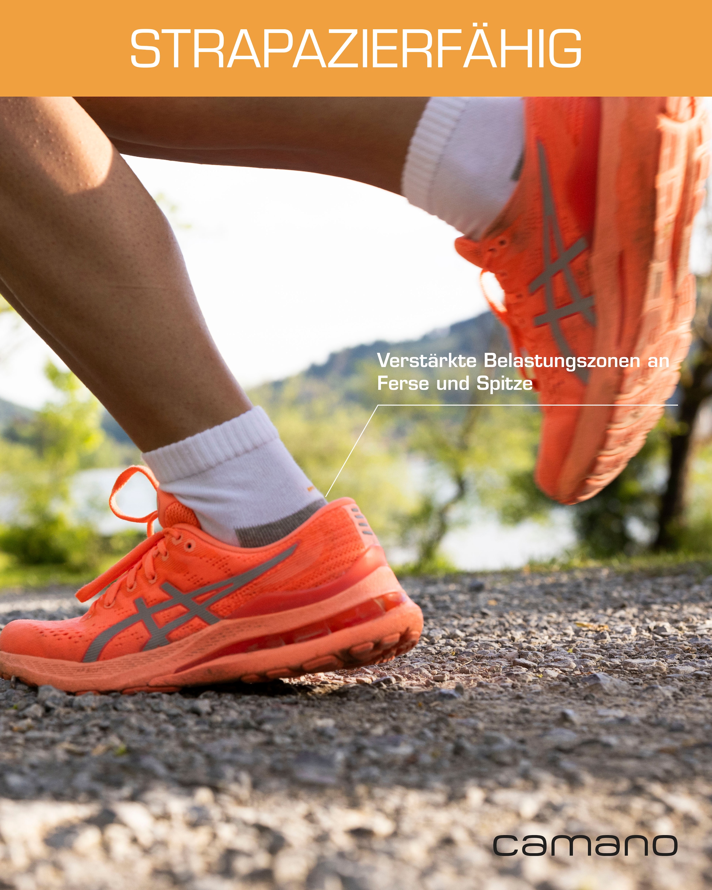 Camano Sportsocken »function«, (4 Paar), mit entlastender Halbplüschsohle