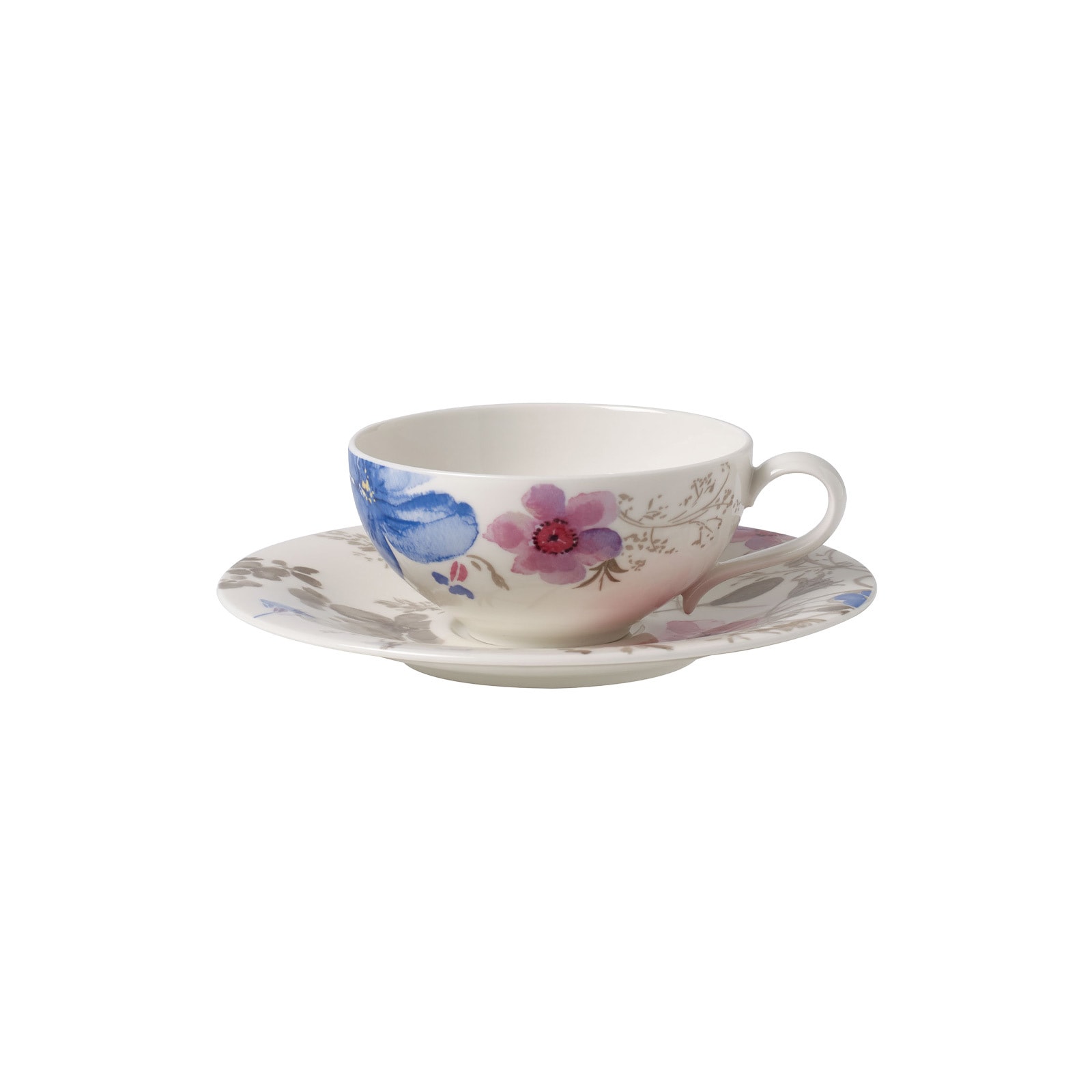 Villeroy & Boch Tasse "Teetasse mit Untertasse Mariefleur Gris Basic 150 ml bunt"