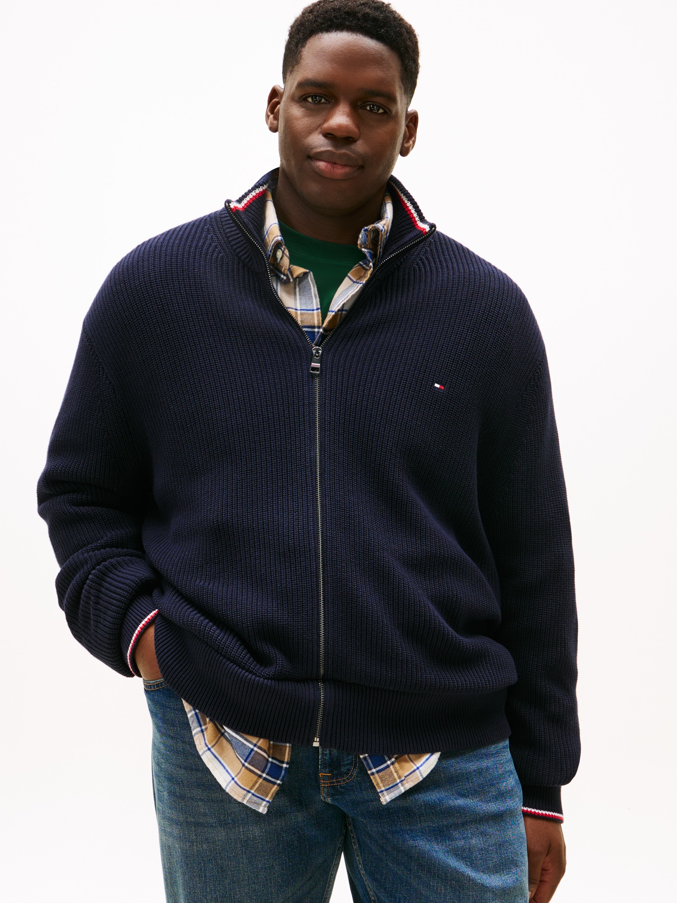 Tommy Hilfiger Big & Tall Strickjacke "BT-RWB RIB ZIP THROUGHB", Große Größ günstig online kaufen