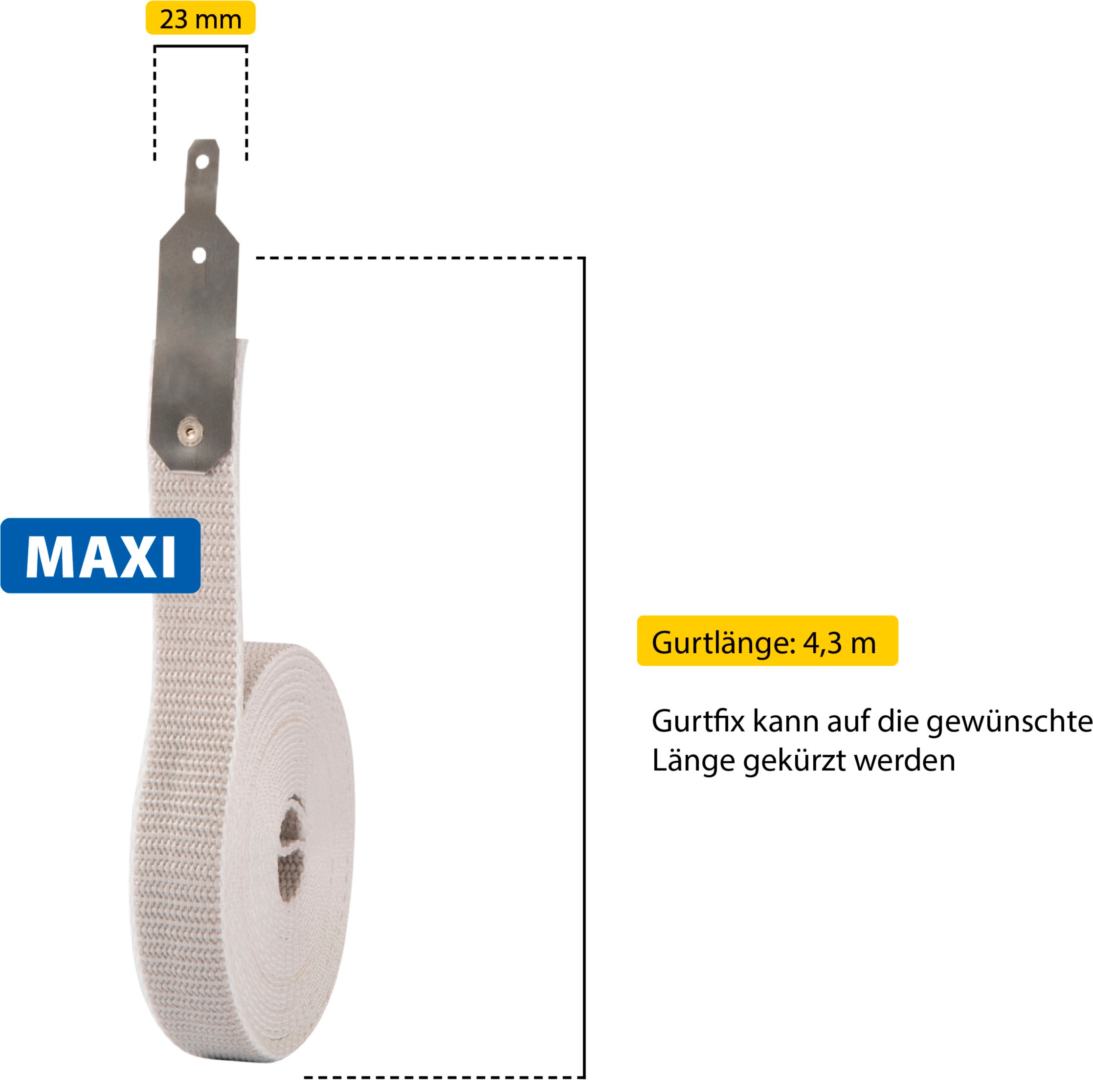 SCHELLENBERG Reparatur-Set »Rollladen Gurtfix für das Rollladensystem Maxi« Set, 1 Stk. tlg. für alte Gurtbänder in unterschiedlichen Farben, 23 mm x 4,3 m