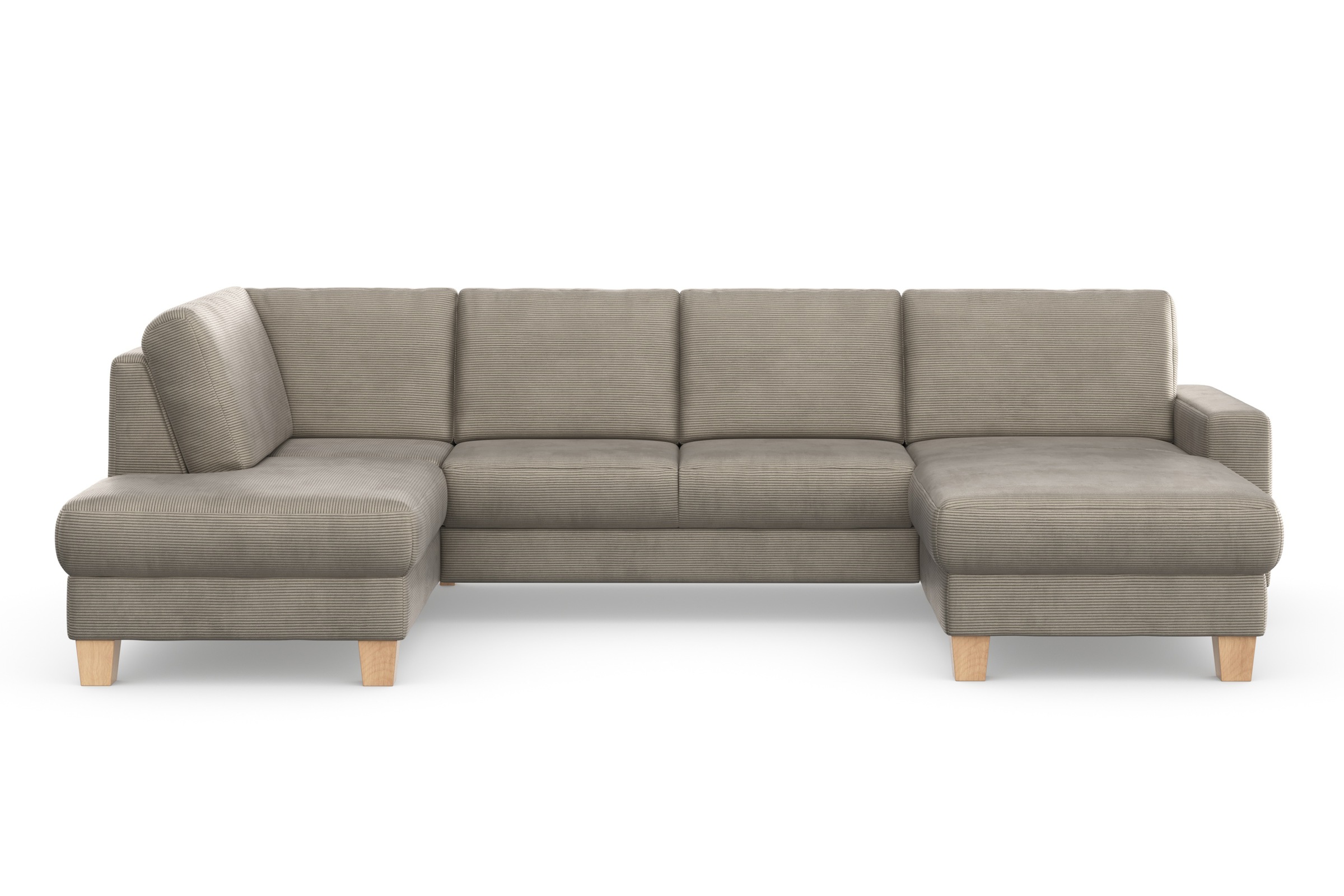Home affaire Wohnlandschaft »Summer U-Form«, mit oder ohne Bettfunktion und Bettkasten, Cord-Bezug