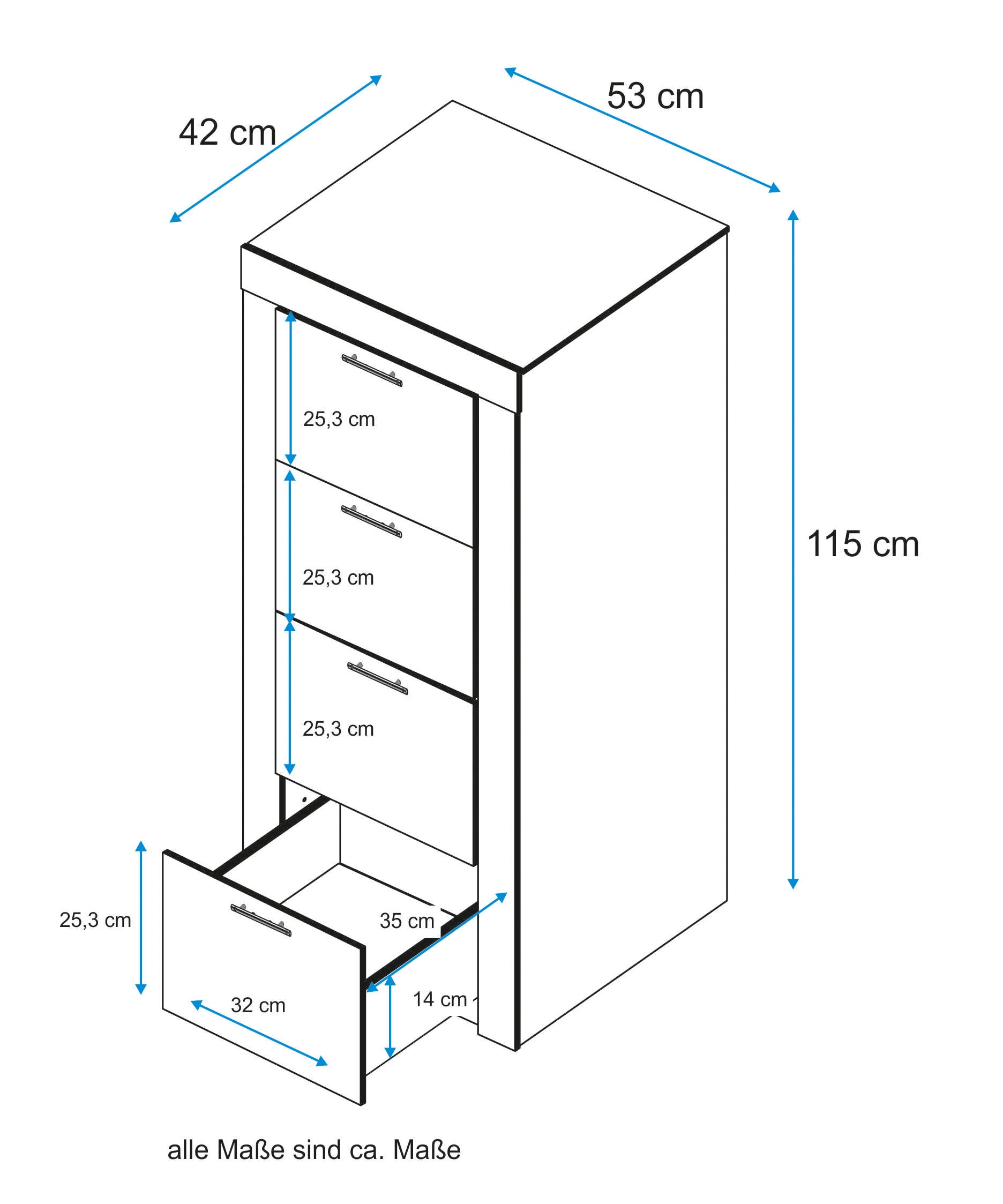 VOGL Möbelfabrik Kommode »Toronto«, Höhe 118 cm