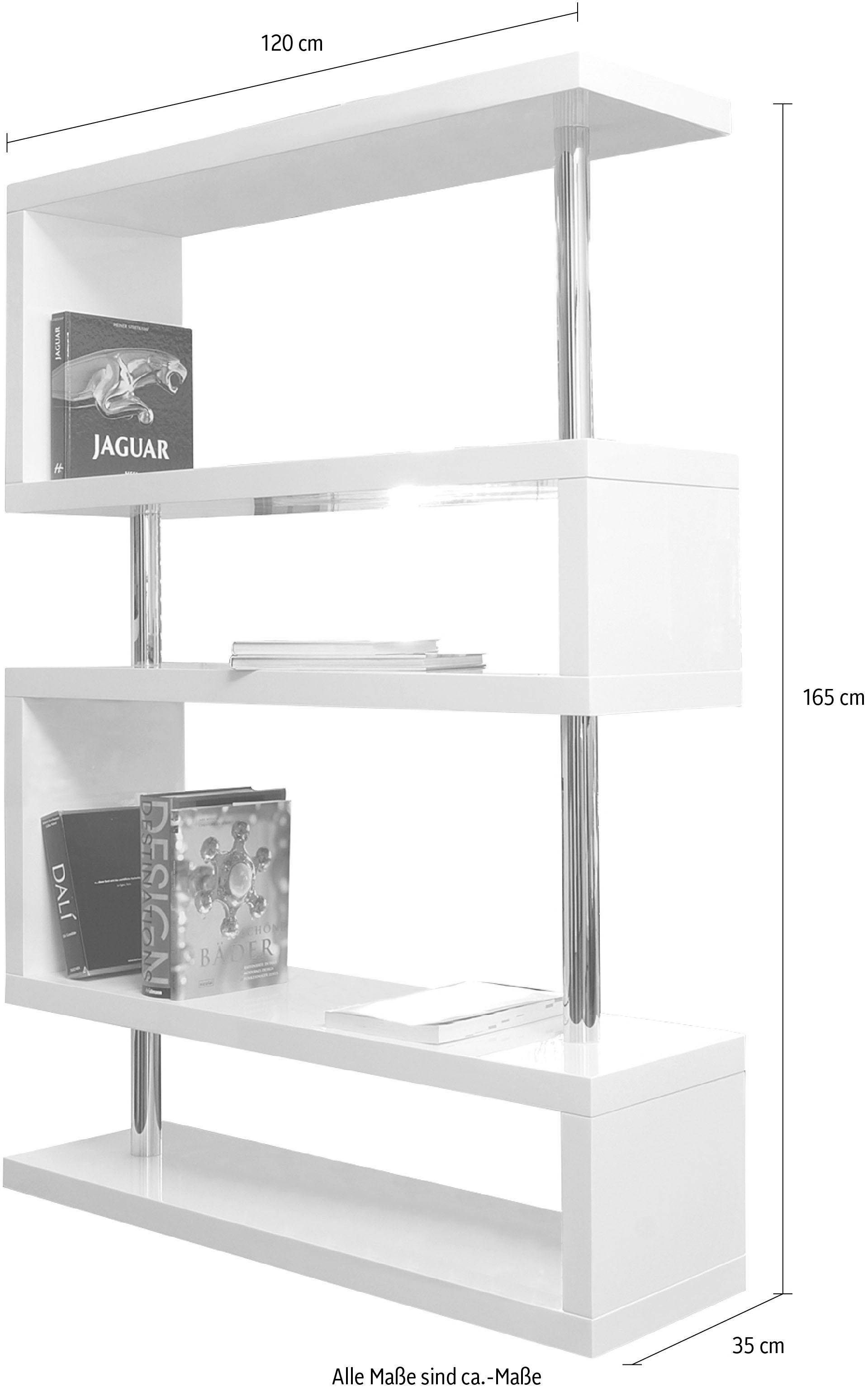 Thumbnail - SalesFever Raumteilerregal "Levanto Regal mit Stil" 2-in-1 Raumteiler: Stilvolles Regal mit Hochglanzoberfläche