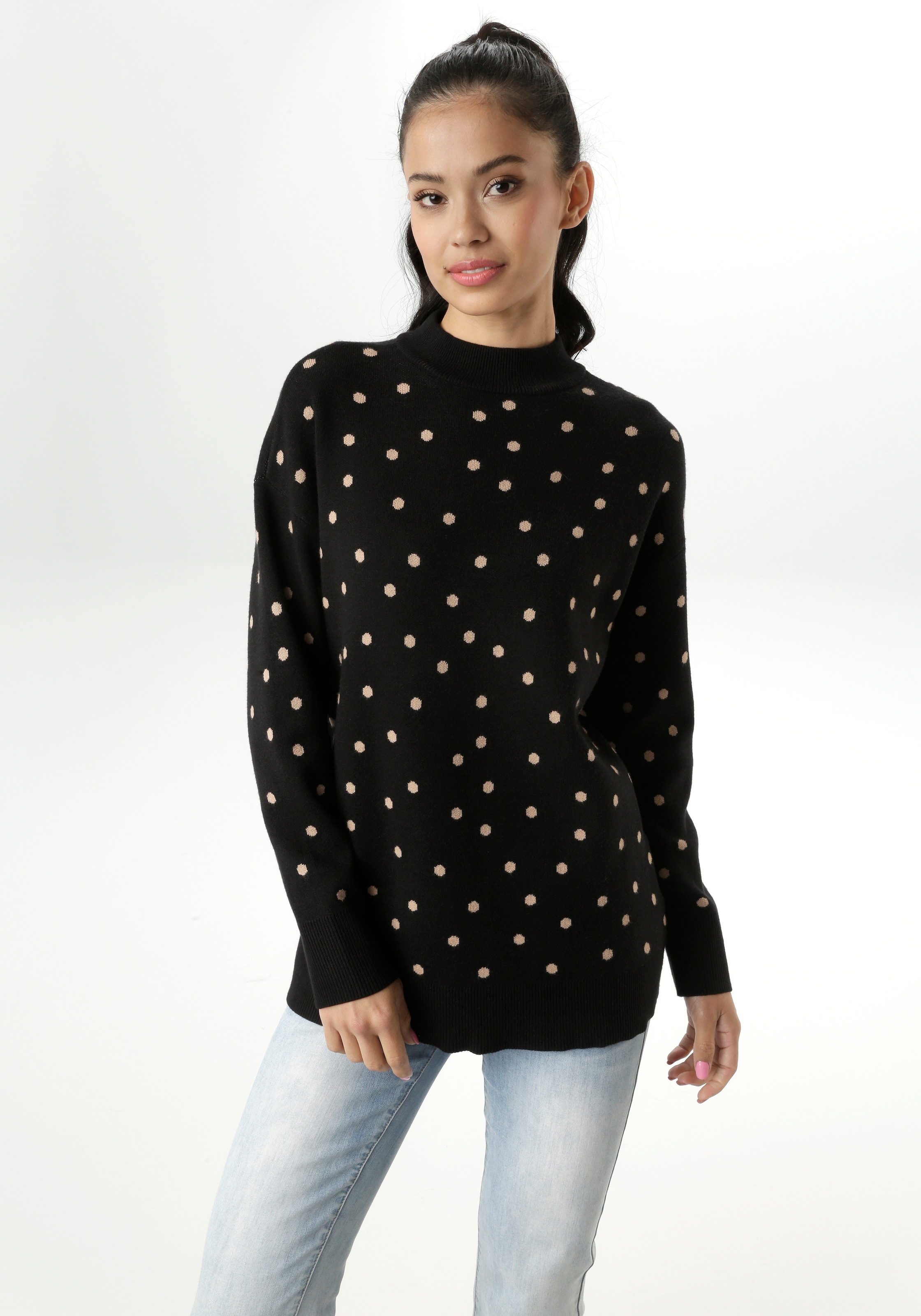 Aniston SELECTED Strickpullover, mit elegantem Jacquard-Muster - NEUE KOLLE günstig online kaufen