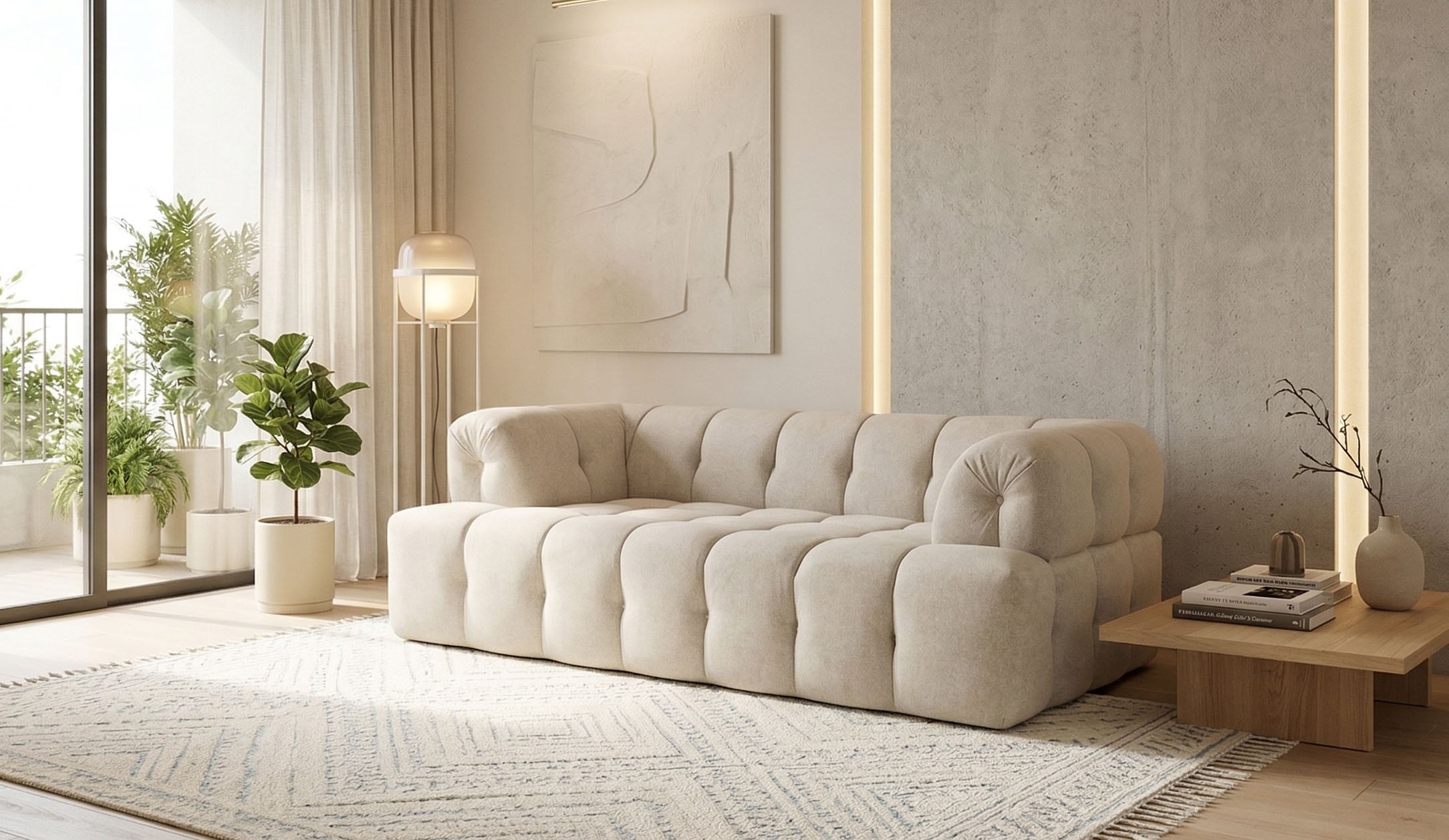 Home affaire 2-Sitzer "APERIRE Design-Sofa, moderne Steppung, Breite 180 cm" mit Wellenunterfederung, gemütlich und modern, komfortables Sitzgefühl