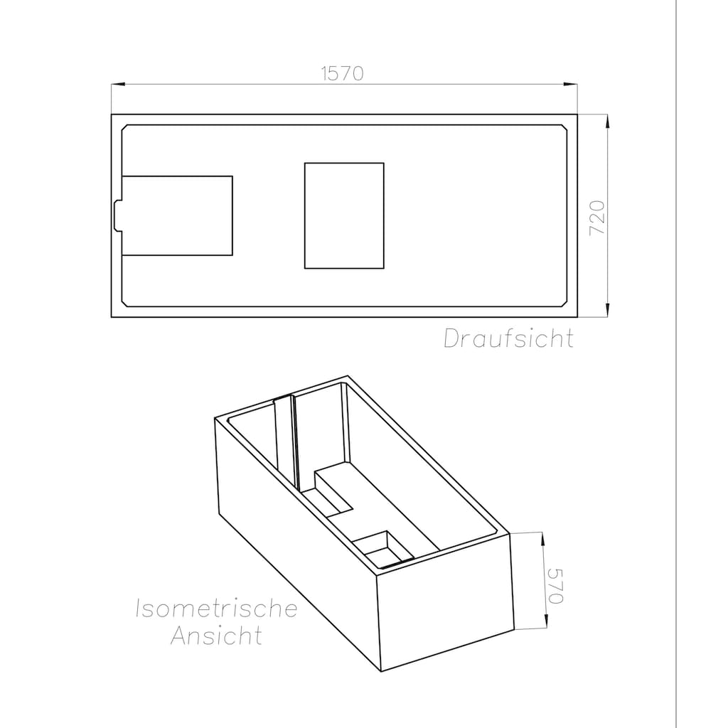 OTTOFOND Badewanne »Set Körpferformbadewanne«, (3 tlg.)