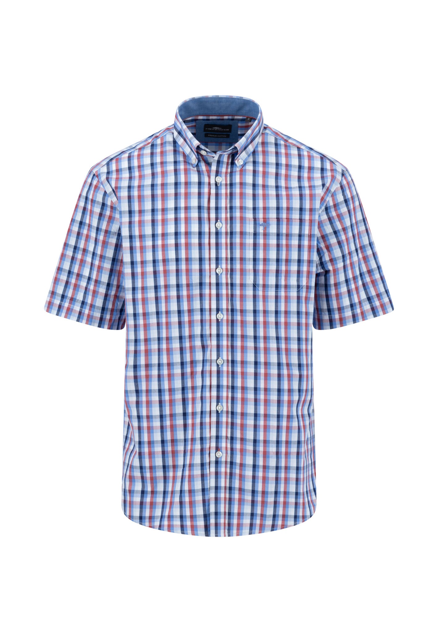 FYNCH-HATTON Kurzarmhemd im Karo-Look und mit Button-Down-Kragen günstig online kaufen