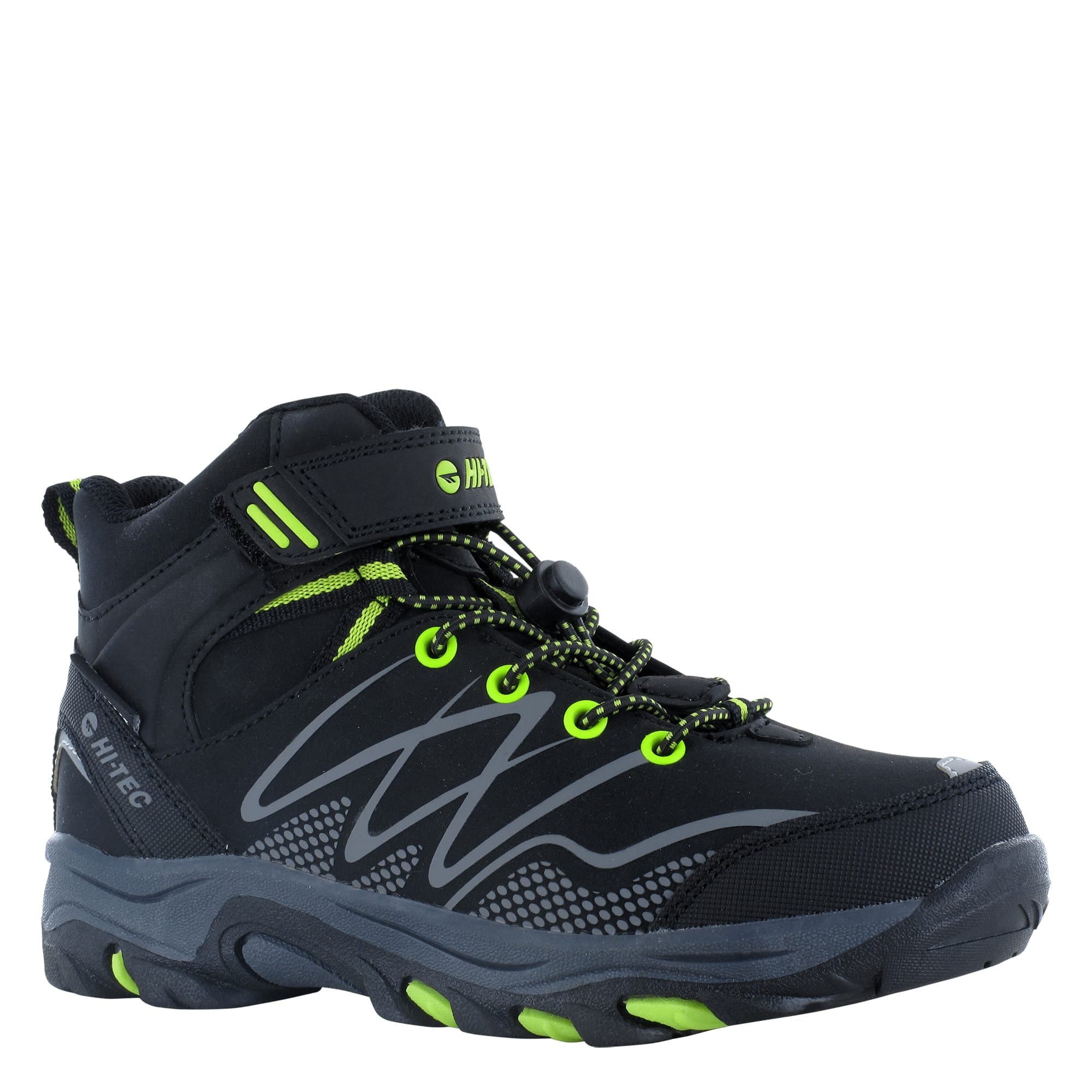 HI-TEC Kinder Wanderschuh "Blackout Mid WP Jr Jr", Gr. 30, schwarz, Obermaterial: 100% Synthetik synthetic., Schuhe
