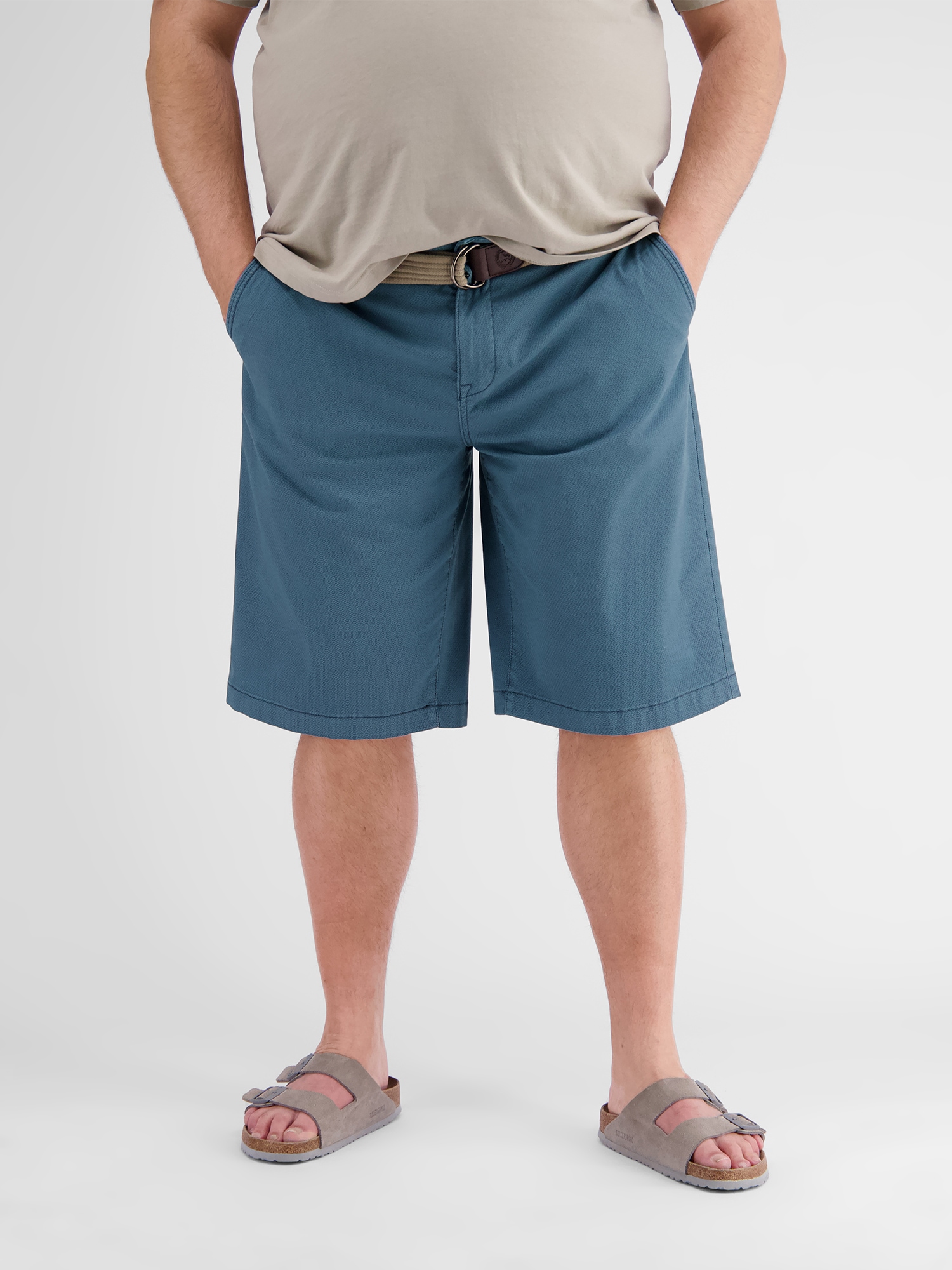 LERROS Bermudas »LERROS Chino-Bermuda mit Gürtel, in Großen Größen«, (Set)