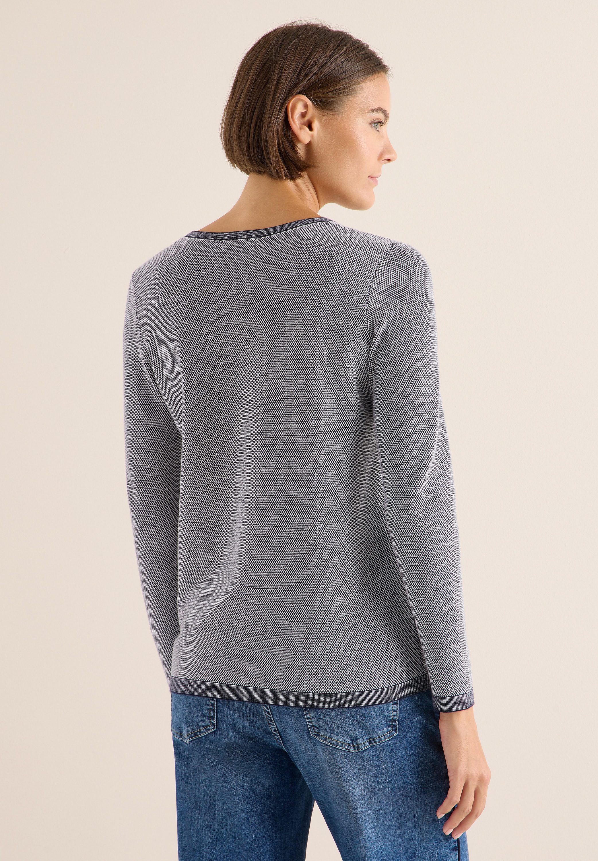 Cecil Strickpullover, mit Materialmix