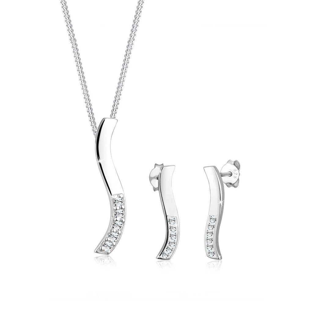 Elli Schmuckset »Welle Kristalle 925 Silber«