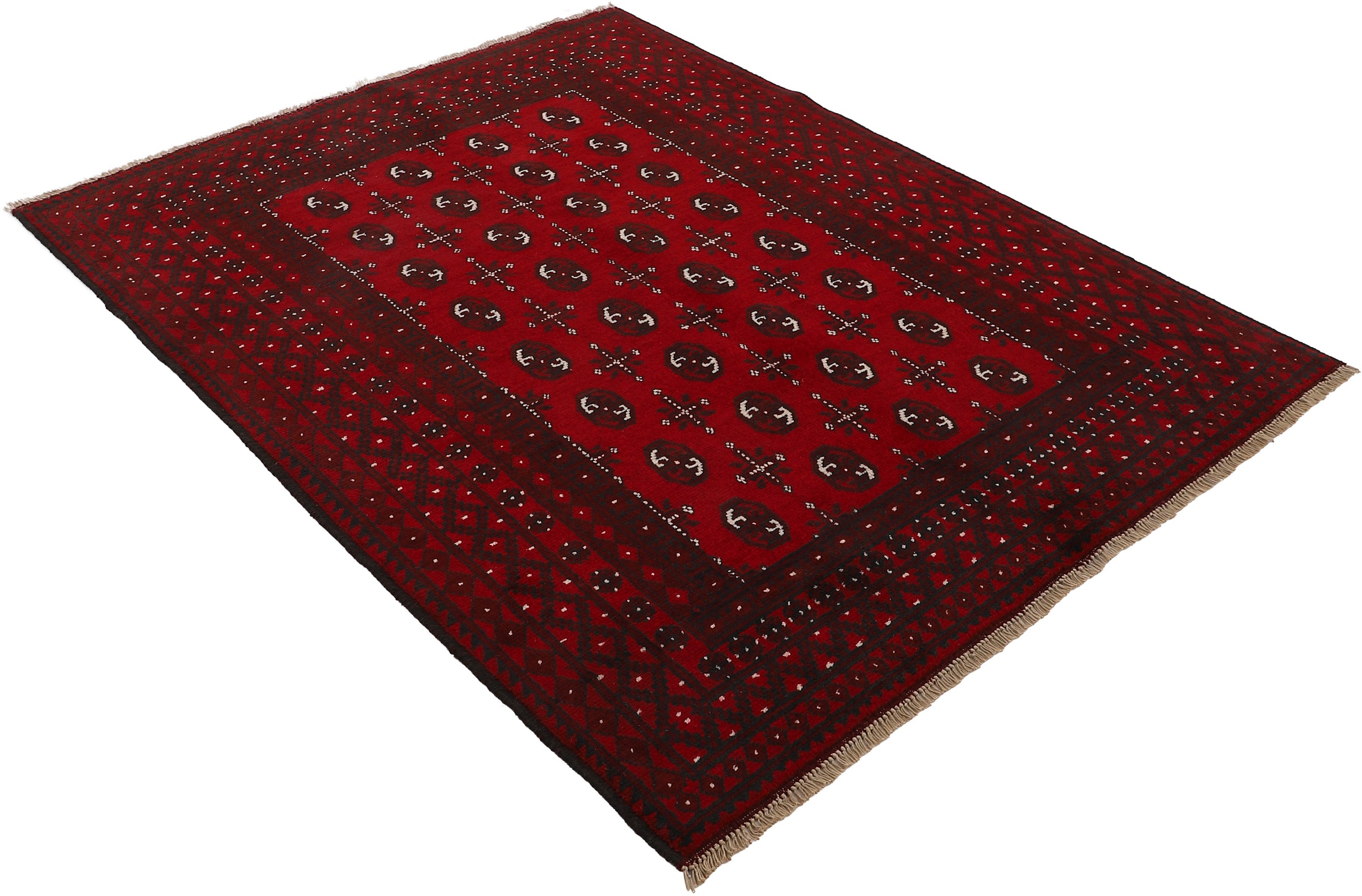 Thumbnail - Woven Arts Orientteppich "Afghan Akhche Bokhara, auch als Läufer", rechteckig, 8 mm Höhe, reine Schurwolle für ein warme...