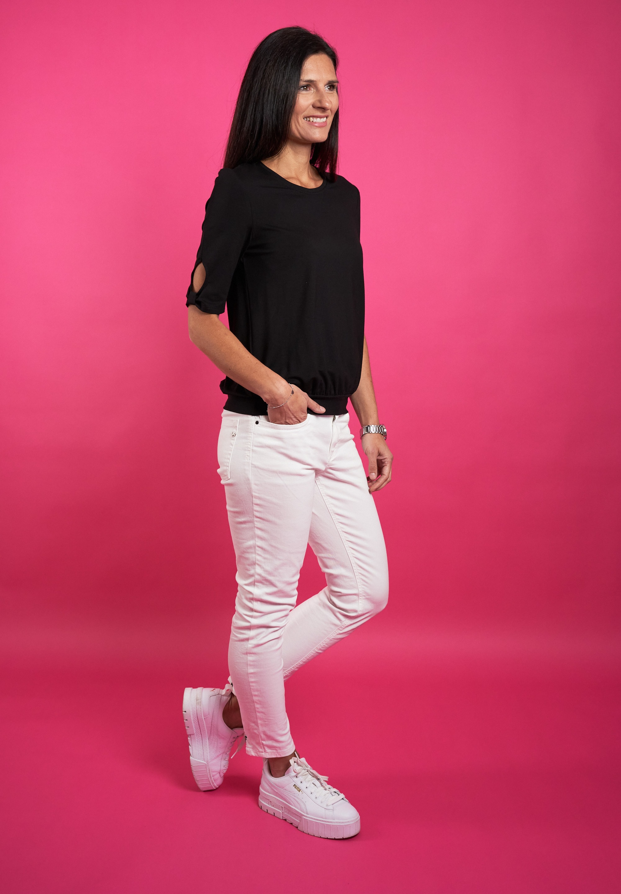 Seidel Moden Rundhalsshirt, mit Cut-Out Details, MADE IN GERMANY