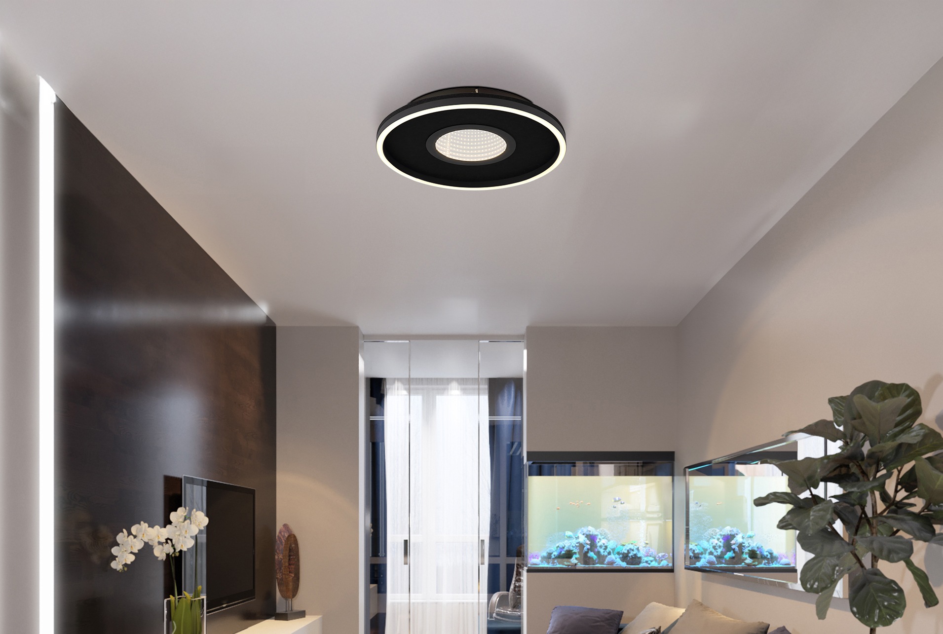 GLOBO LIGHTING Deckenleuchte »EMORY« LED-Modul 1 Stk. Warmweiß Deckenlampe Wohnzimmer-Leuchte Schlafzimmer-Leuchte Flur Küche