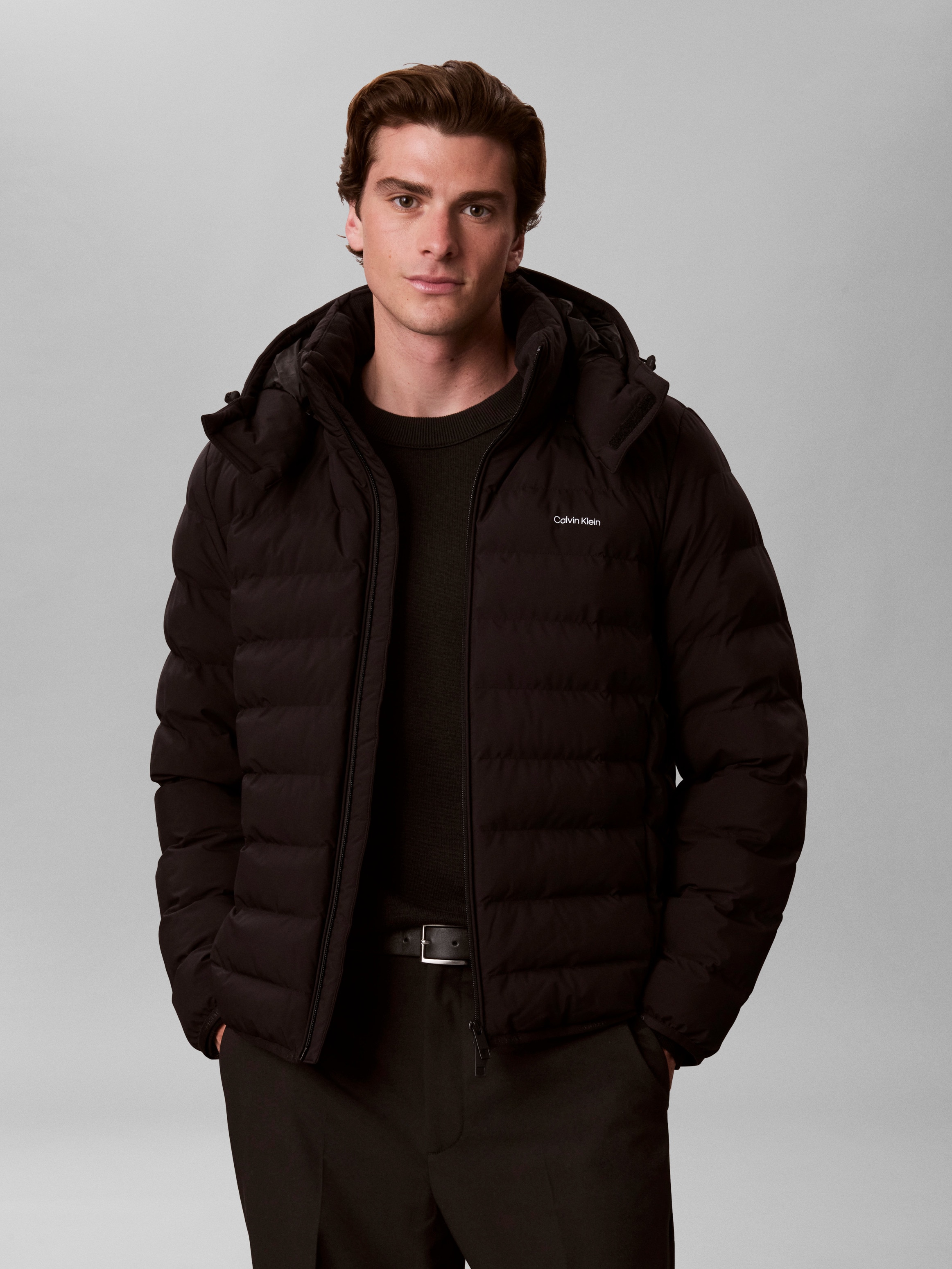 Calvin Klein Steppjacke "NYLON HOODED PUFFER" mit Kapuze Regular fit mit Kapuze
