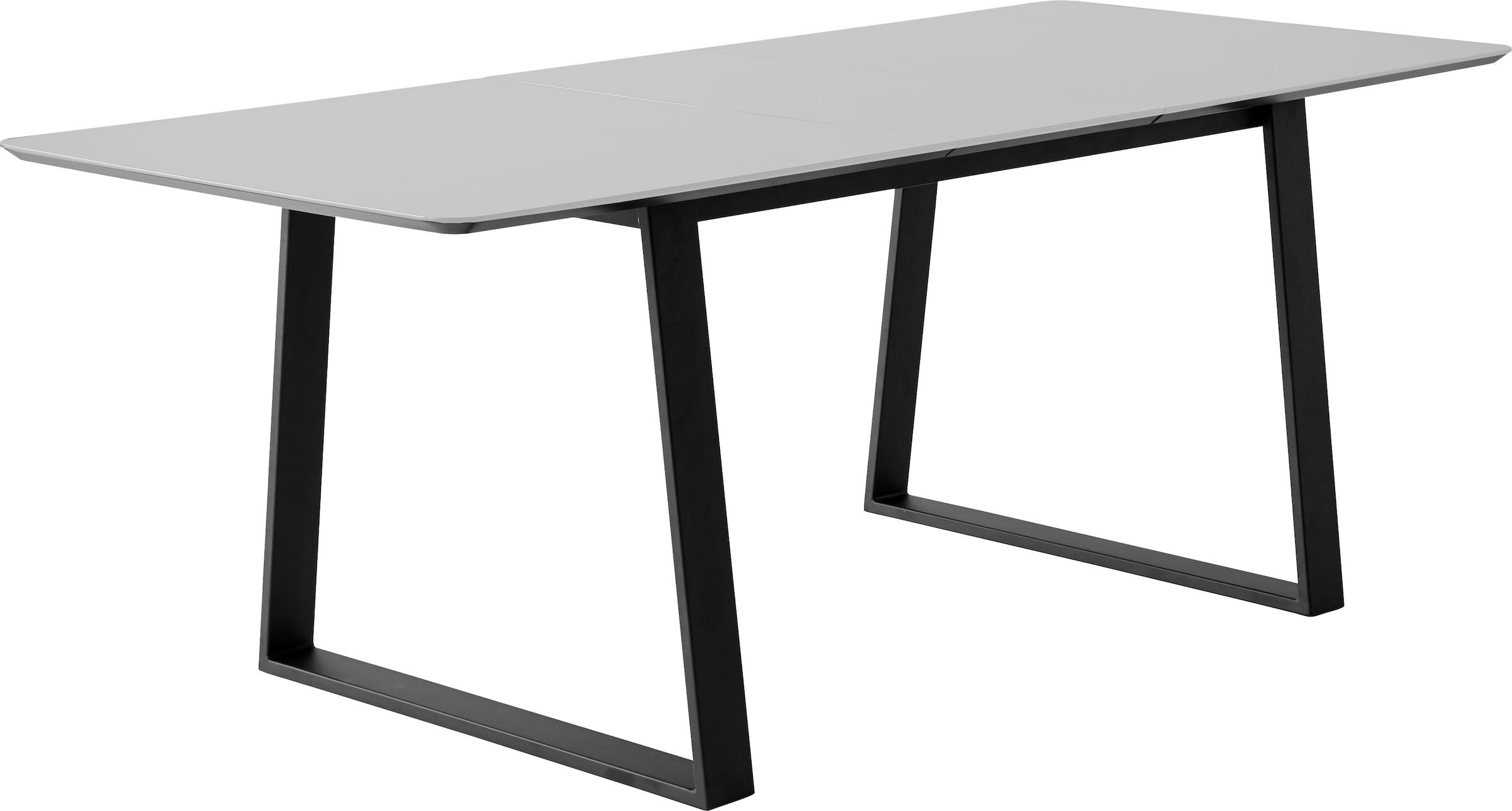Hammel Furniture Esstisch »Meza Designtisch mit Auszugsfunktion und 2 Einlegeplatten«, abgerundete Tischplatte MDF, Trapez Metallgestell