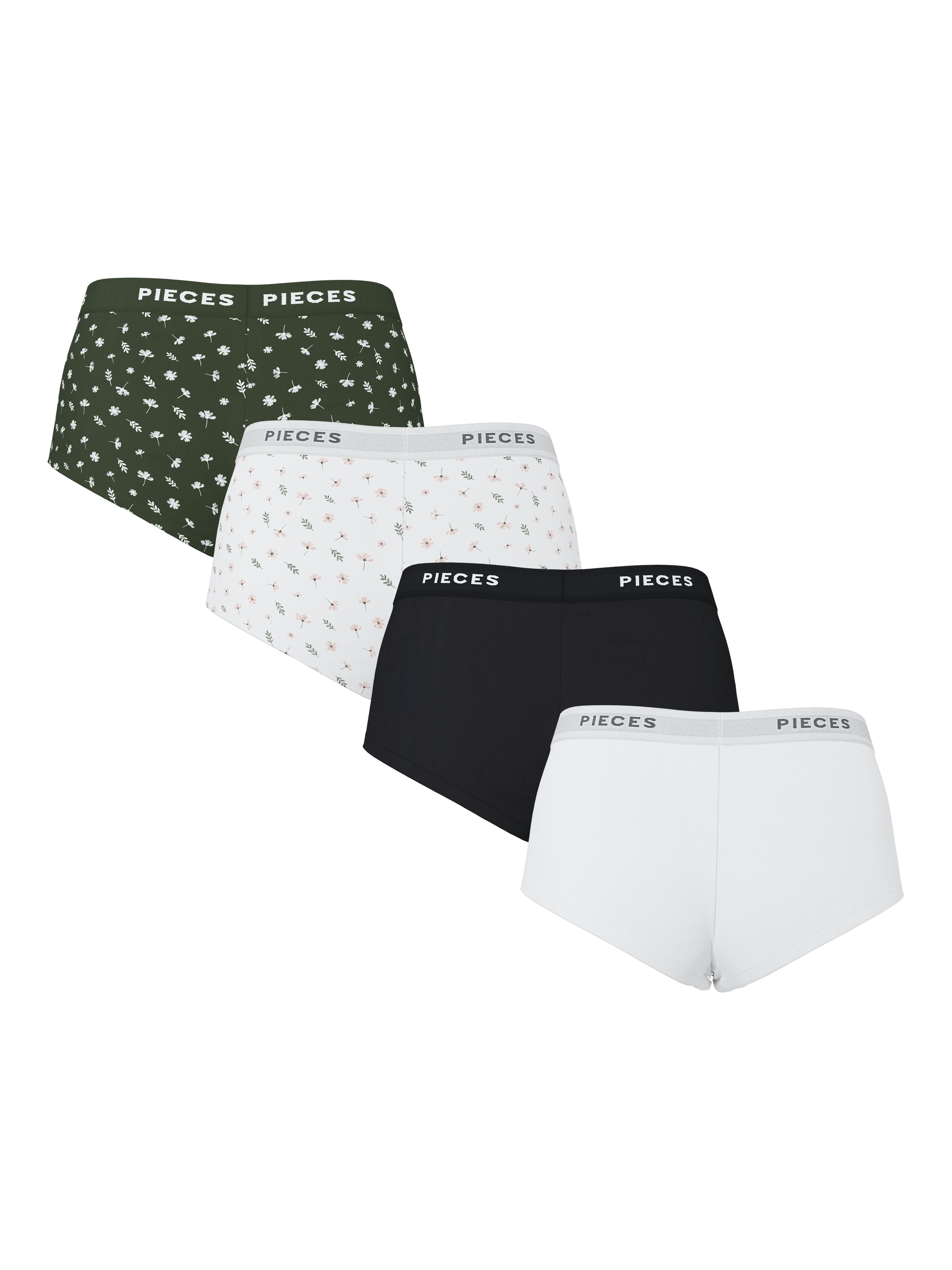 pieces Hipster "PCLOGO LADY 4 PACK AOP/SOLID NOOS BC", (Packung, 4 St.) günstig online kaufen