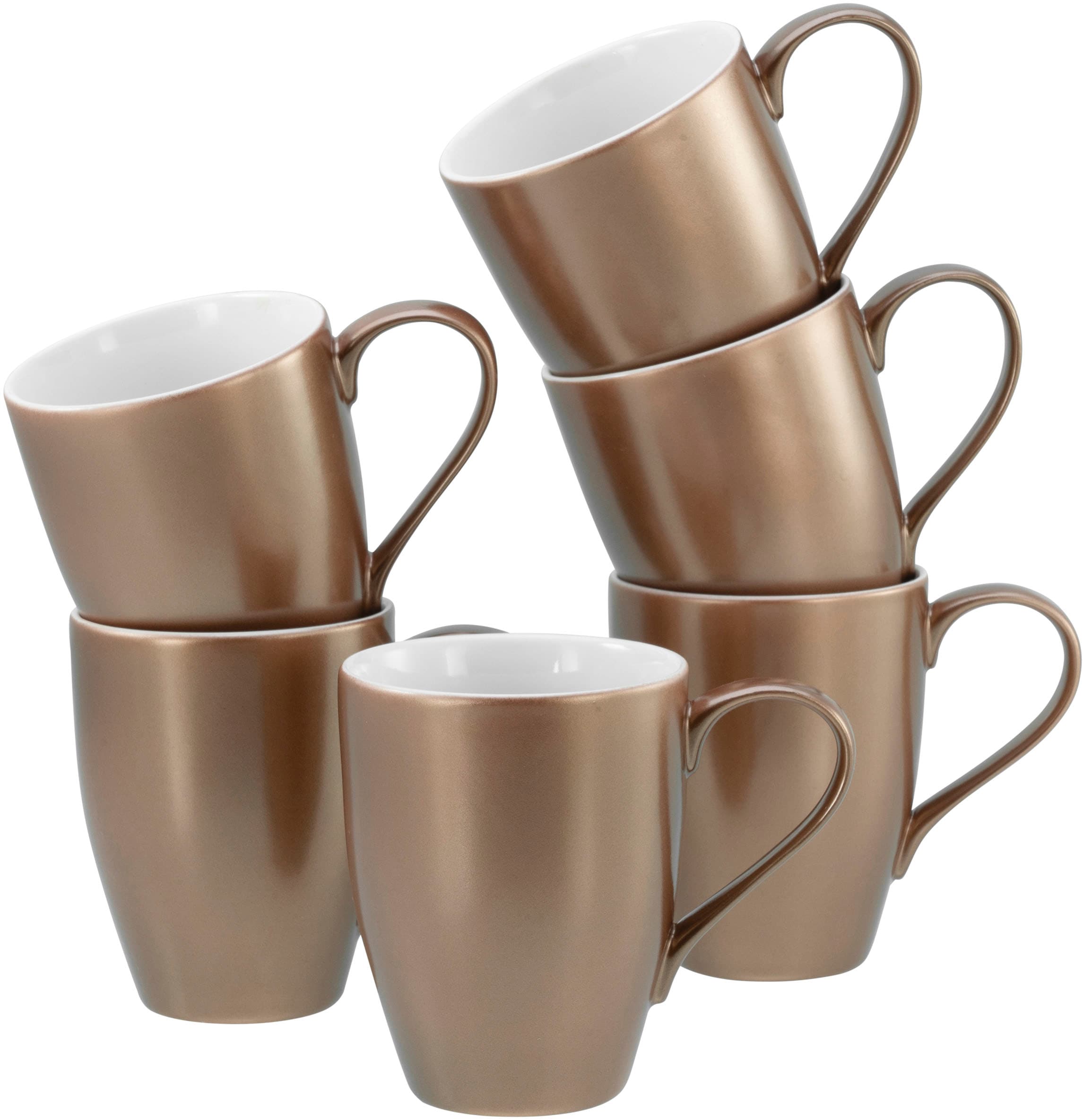 CreaTable Becher "Golden Days Weiß, Becherset, 6-tlg." Goldfarbene Spezialg günstig online kaufen