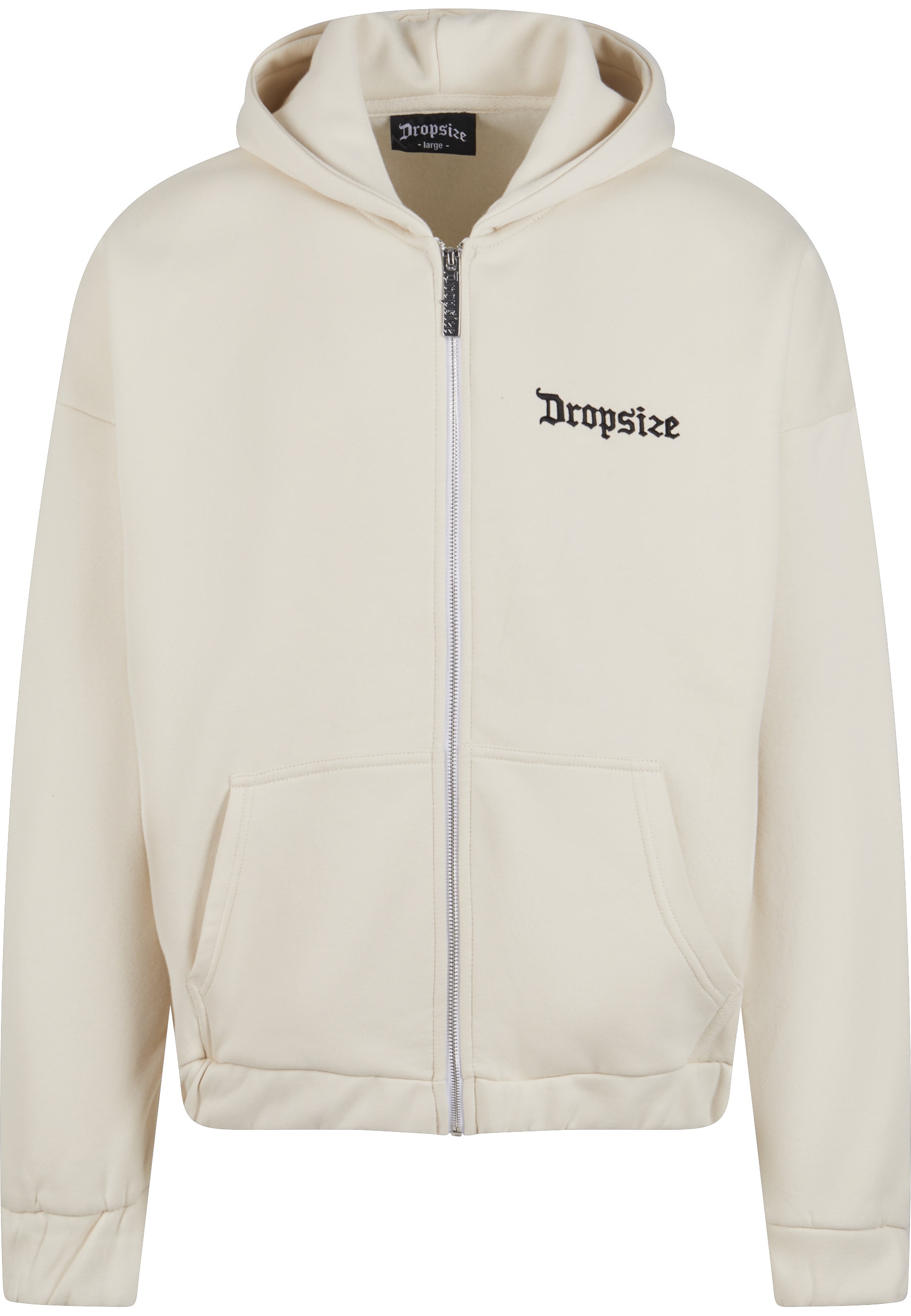 Kapuzensweatshirt DROPSIZE "Dropsize Herren Super Heavy Oversize Blank Zip Hoodie", Herren, Gr. L, coconutmilk, 100% Baumwolle, Sweatshirts