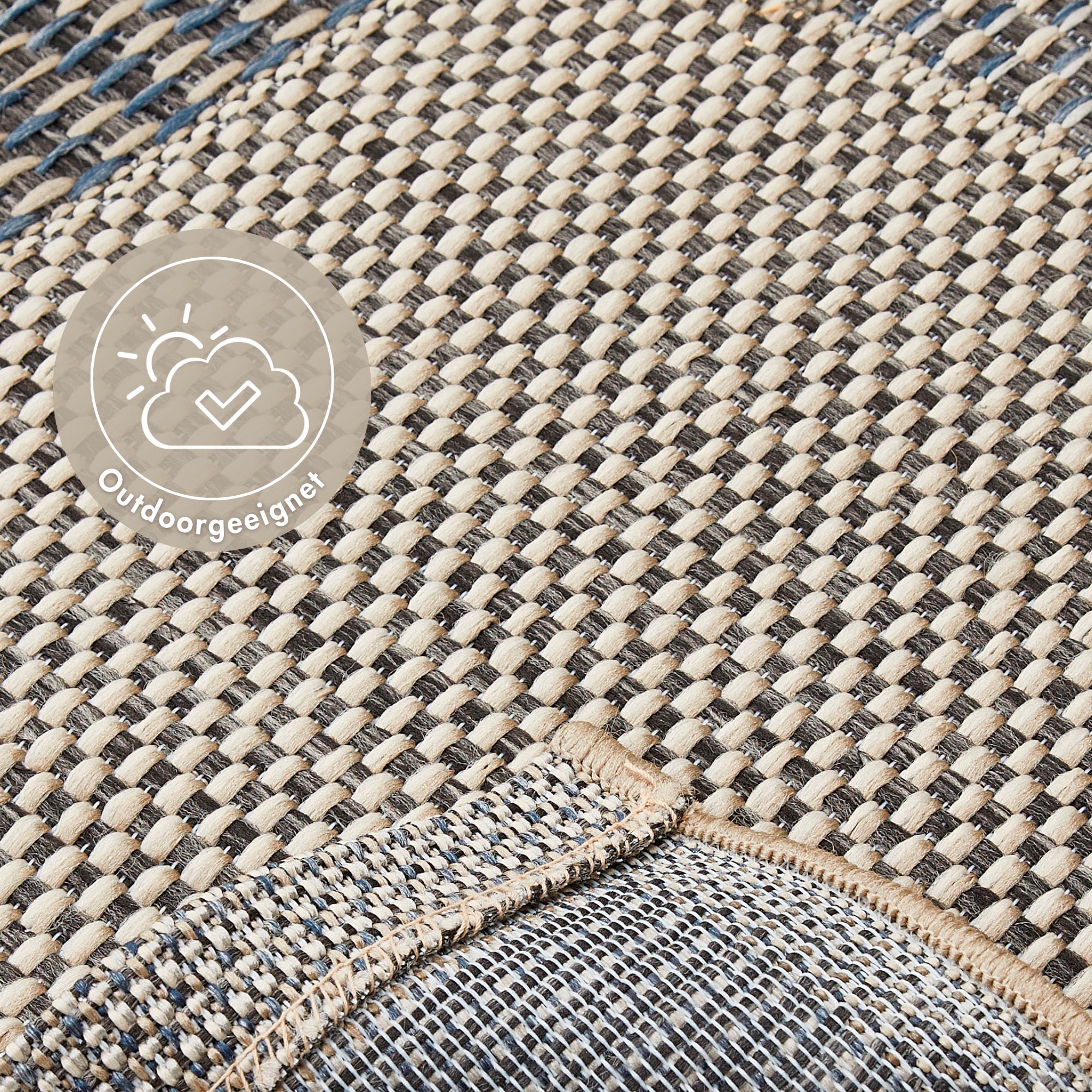 Andiamo Teppich »Clyde 2«, rechteckig, 5 mm Höhe, Flachgewebe, Patchwork Design, In- und Outdoor geeignet, Wohnzimmer