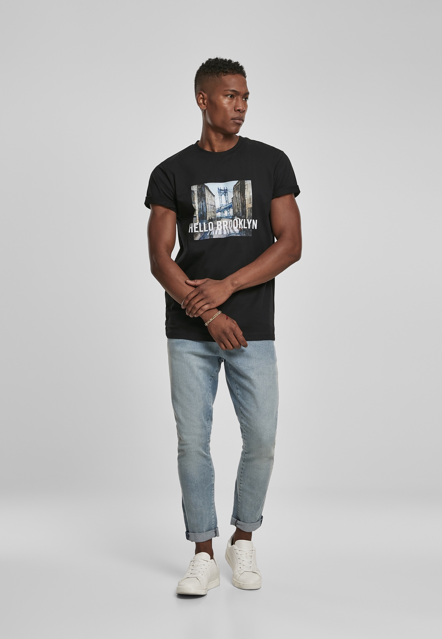 MisterTee Kurzarmshirt »MisterTee Herren Hello Brooklyn Tee«, (1 tlg.)
