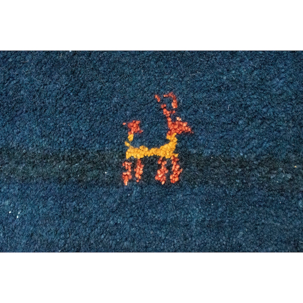 morgenland Wollteppich »Gabbeh Teppich handgeknüpft dunkelblau«, rechteckig