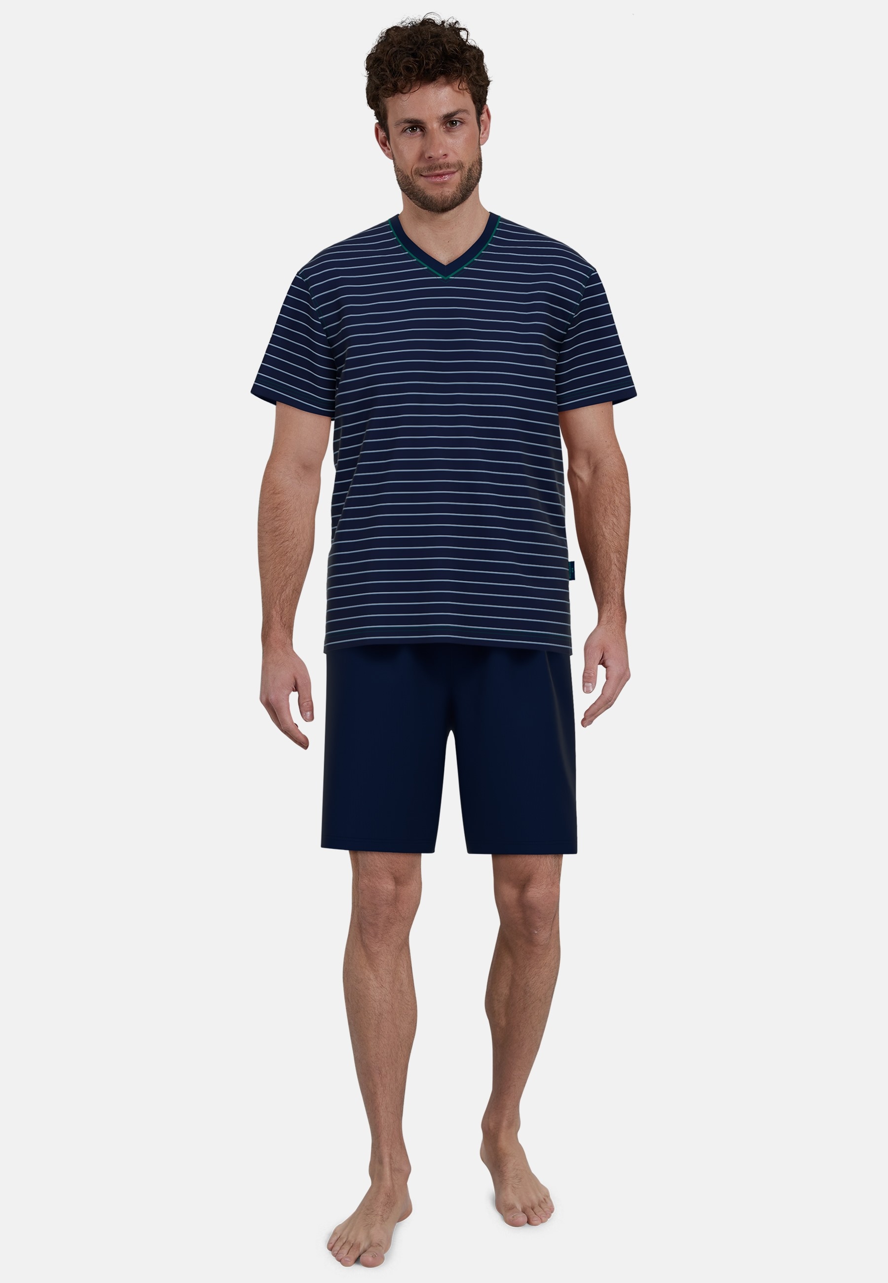 GÖTZBURG Shorty "Bray", 2 Stk. Kurzarm, V-Ausschnitt, kurze Hose, Baumwollm günstig online kaufen