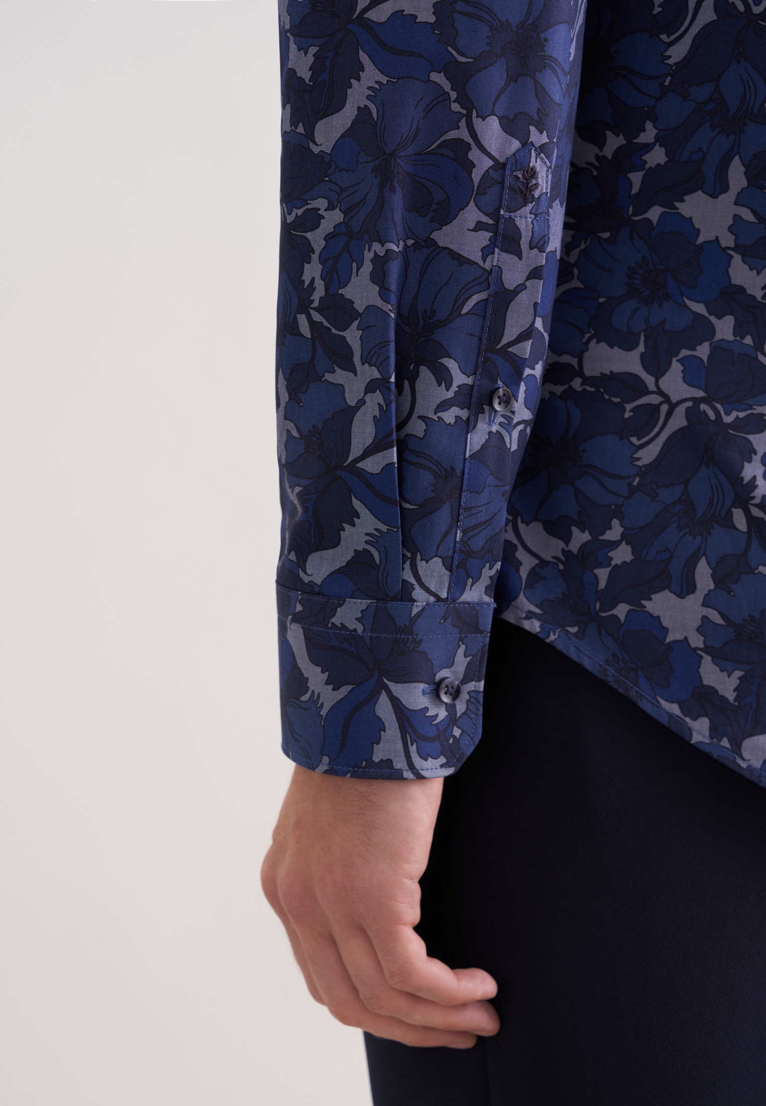 seidensticker Businesshemd »Schwarze Rose« Slim 1/1 Kentkragen Druck